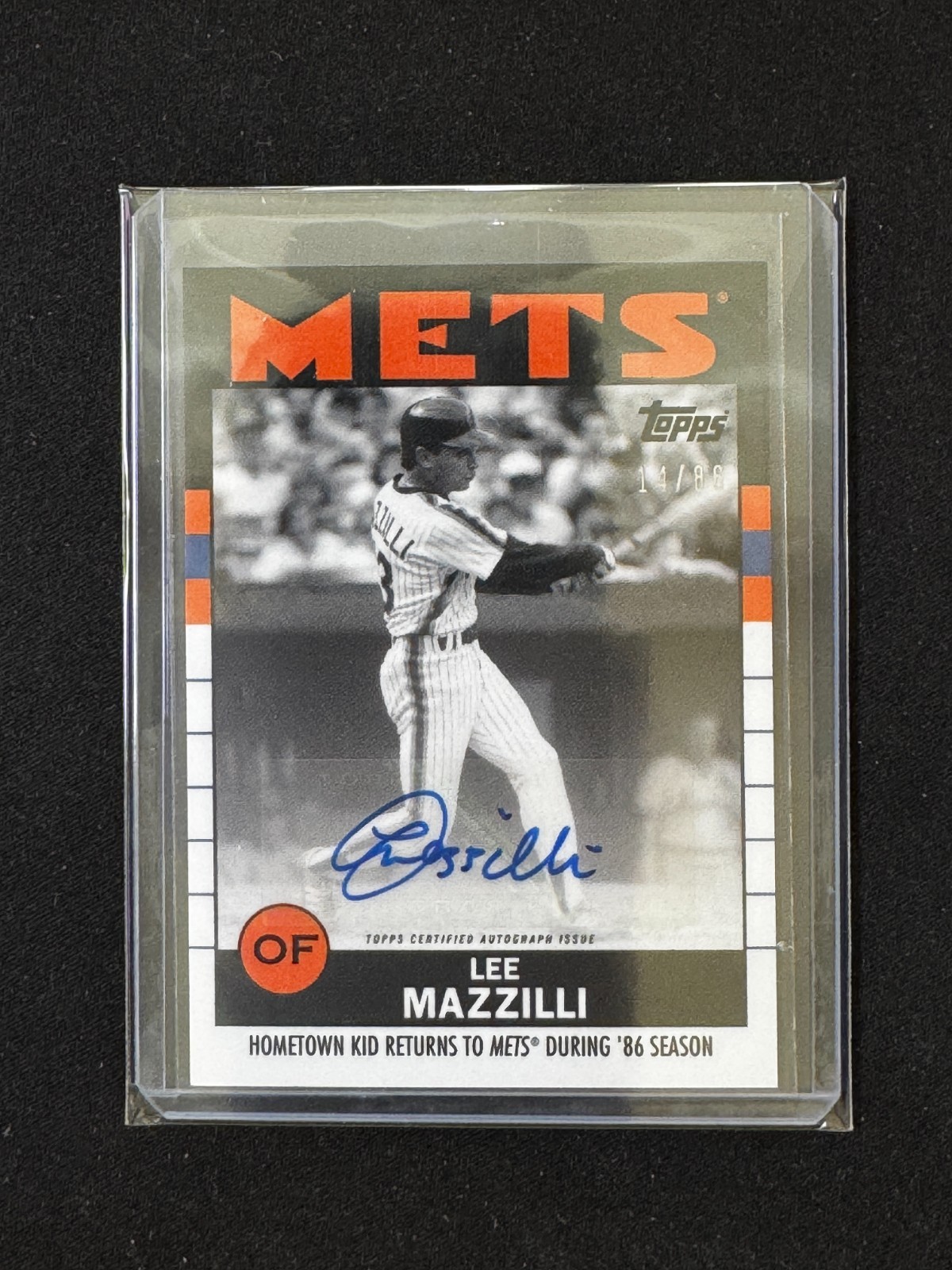 2021 TOPPS ESPN ONCE UPON A TIME IN QUEENS LEE MAZZILLI BLUE ORANGE AUTO /86