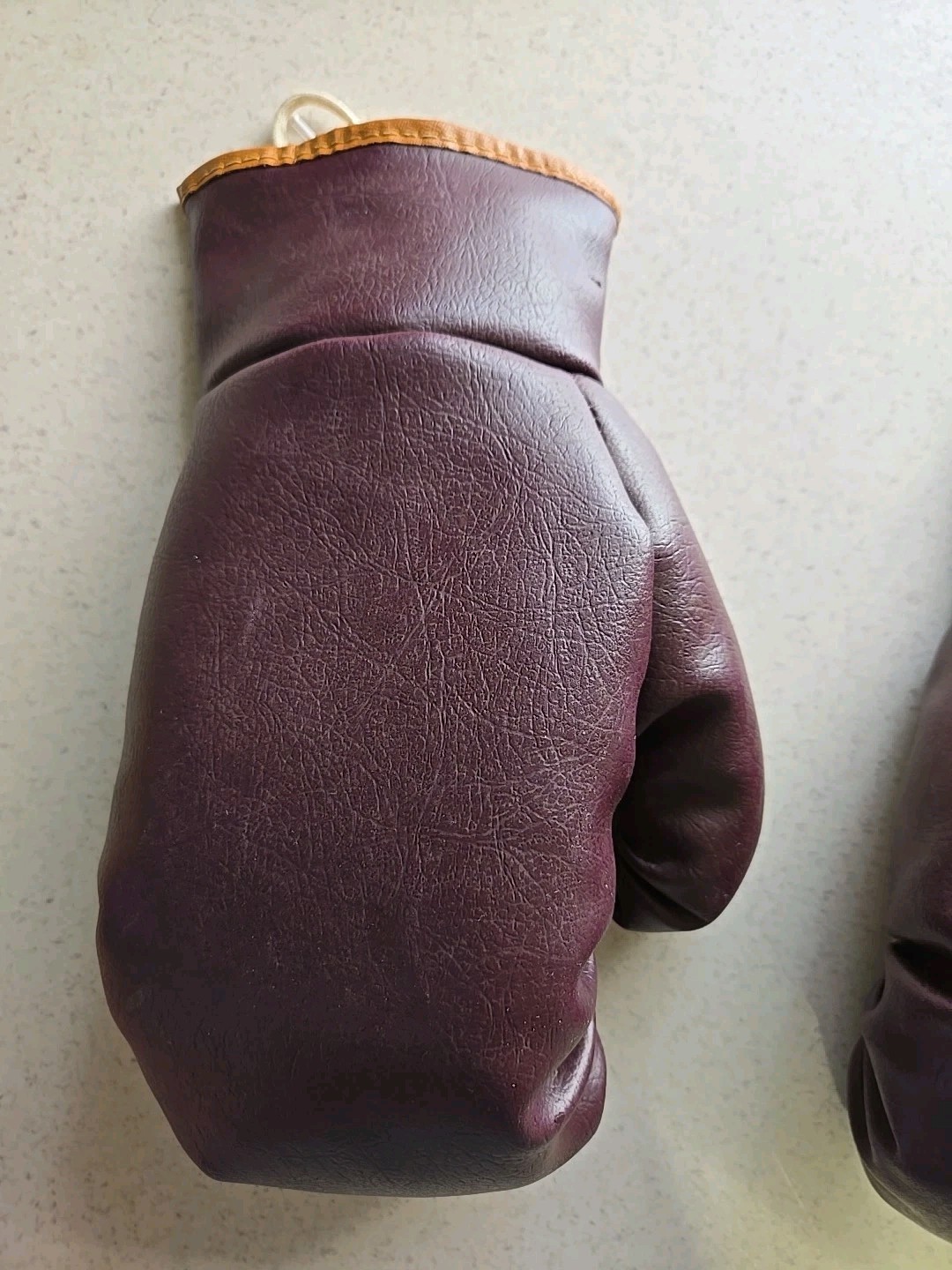 Vintage Lace Up Boxing Gloves Maroon & Brown One Size & Maker Unknown Two Rights