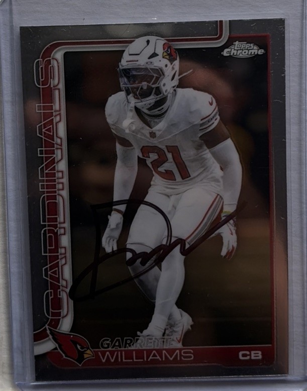 Topps Chrome Garrett Williams Arizona Cardinals On Card Auto Signed IP #6
