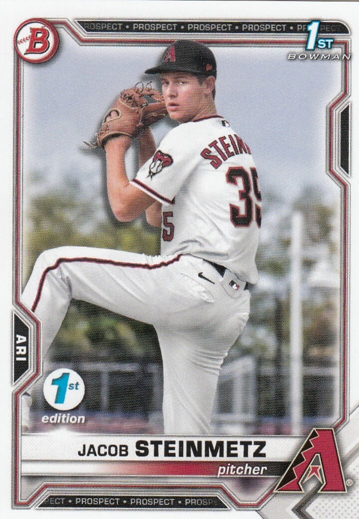 JACOB STEINMETZ BOWMAN DRAFT 1ST EDITION ROOKIE RC DIAMONDBACKS #BD-83 2021 21