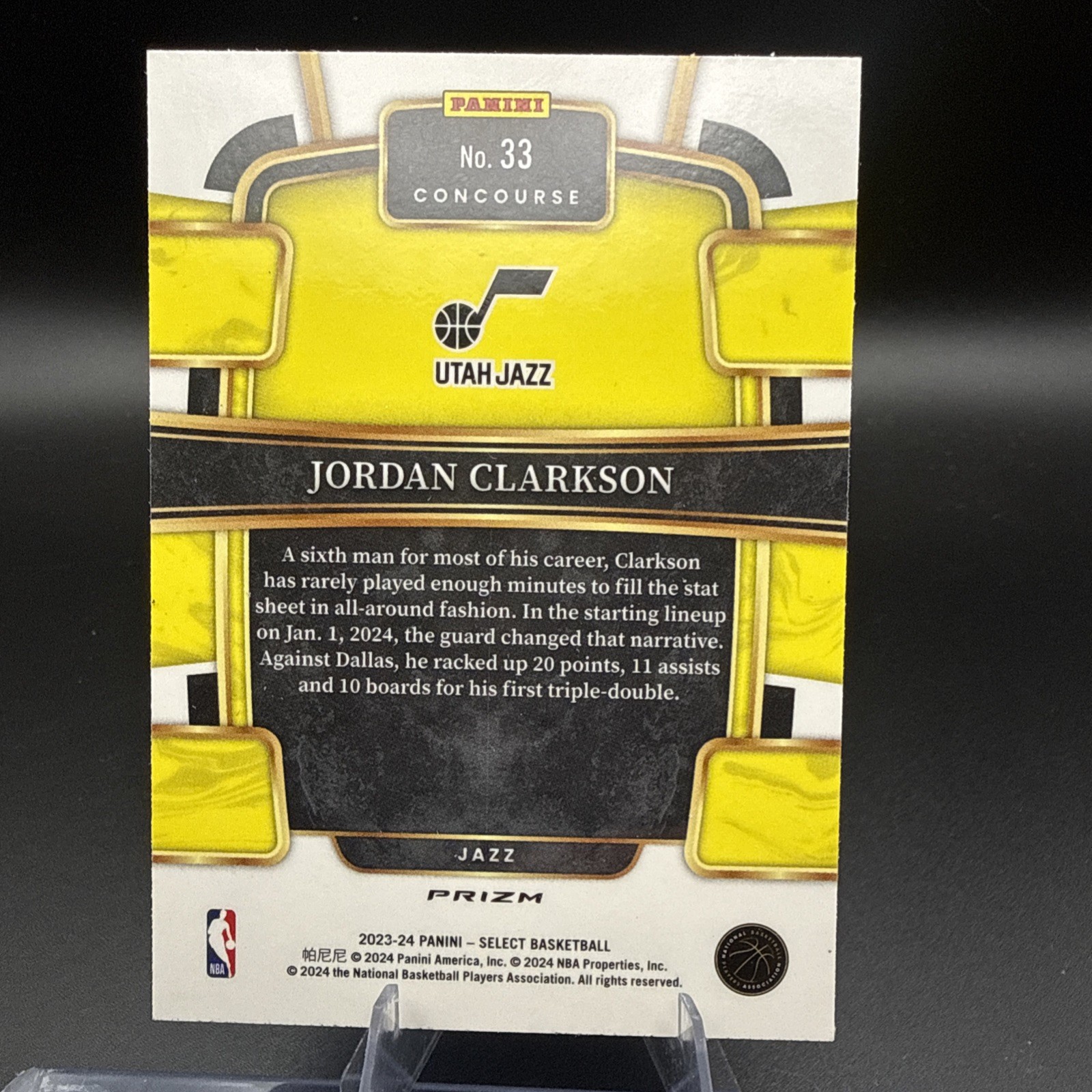 Jordan Clarkson 2023-24 Select Concourse Elephant Prizm #33 Utah Jazz