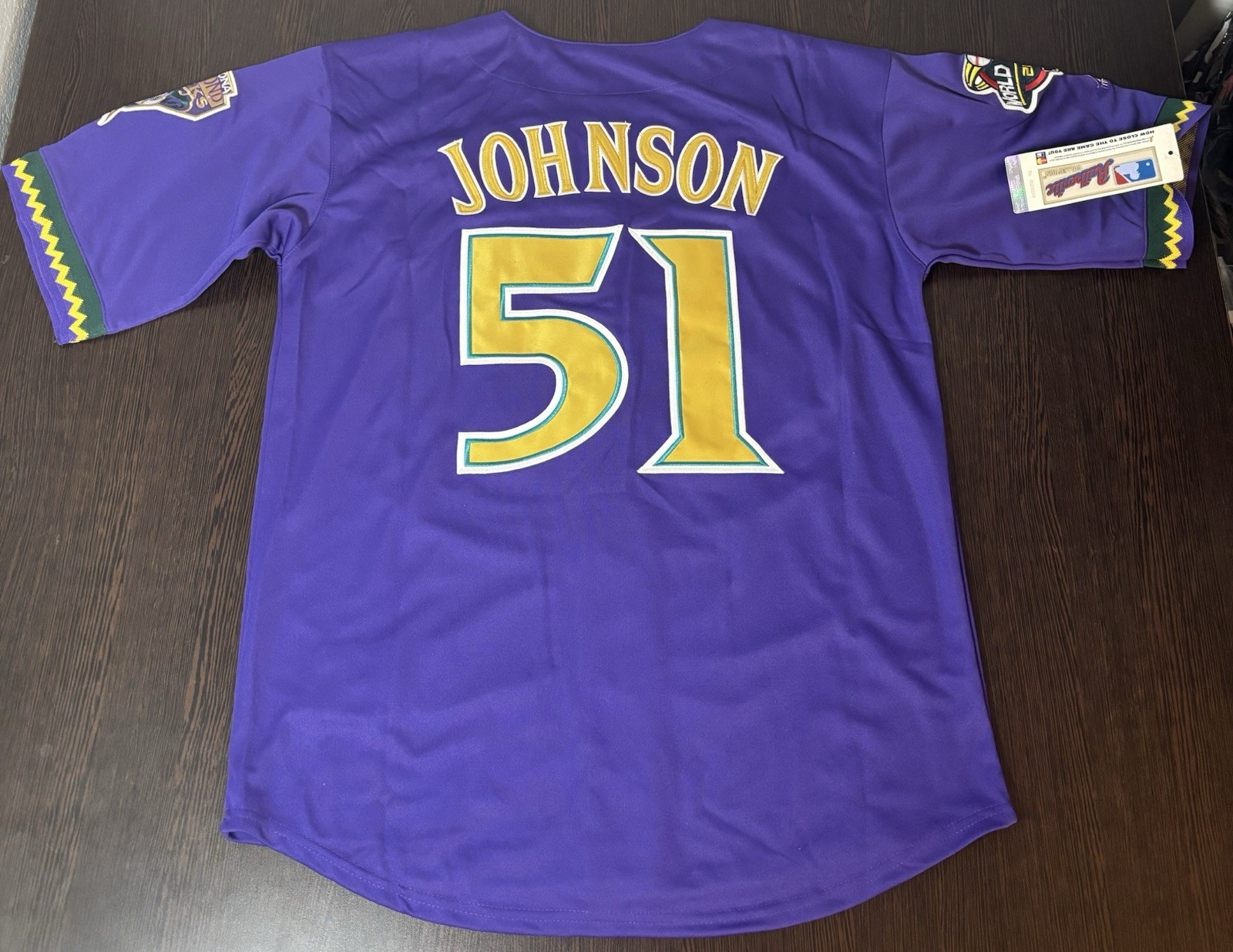 SALE Retro Randy Johnson 2001 Arizona Diamondbacks Men’s World Series Jersey