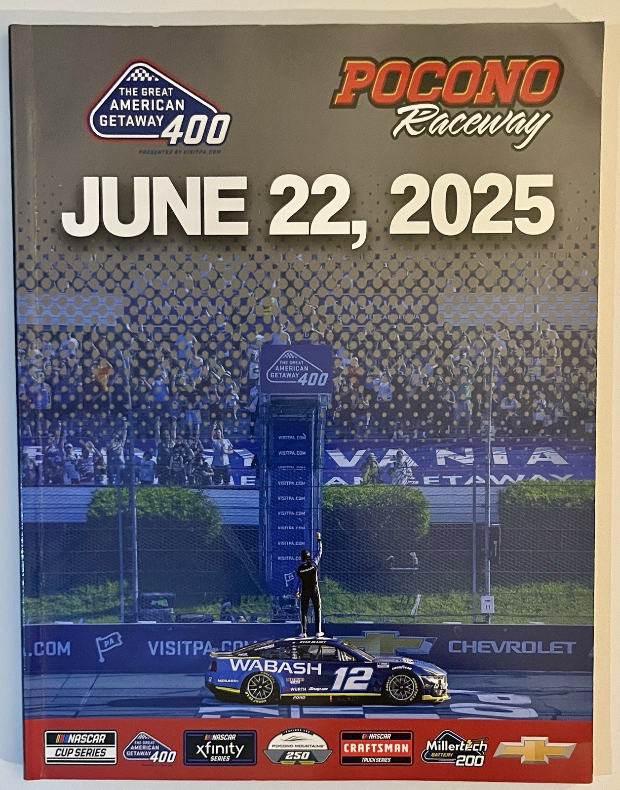 2022, 2023, 2024, And 2025 Pocono Raceway 400 NASCAR Programs.