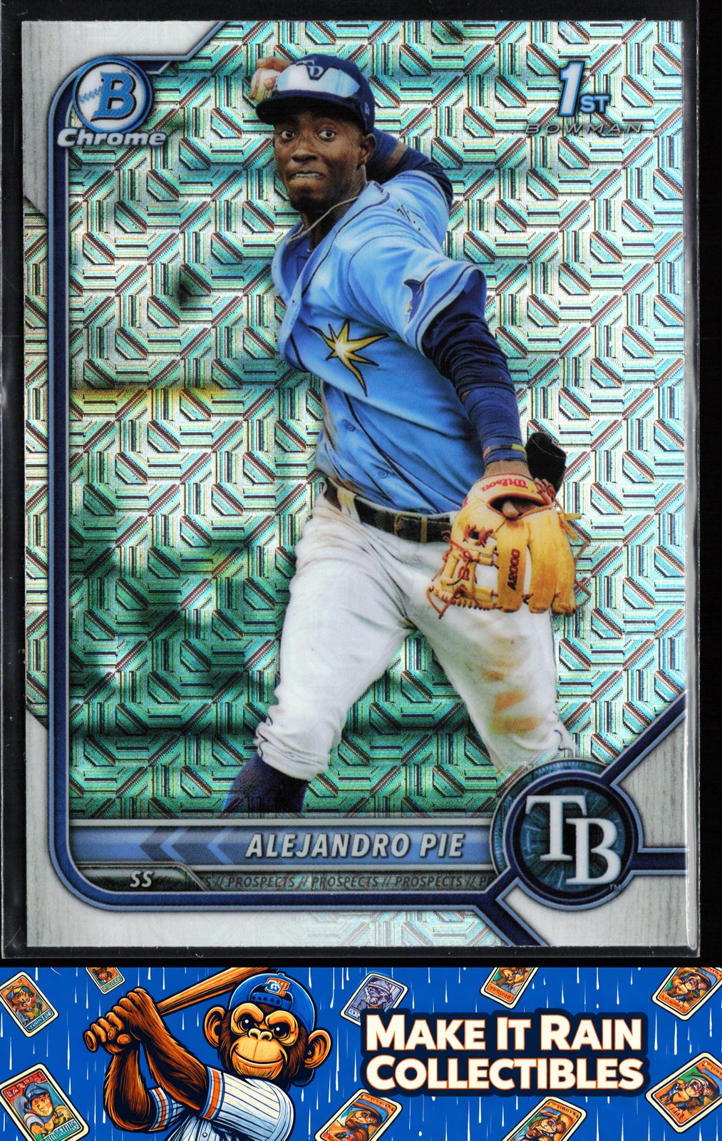 Alejandro Pie 1st 2022 Bowman – Chrome Prospects Mojo Refractors #BCP-99 Rays