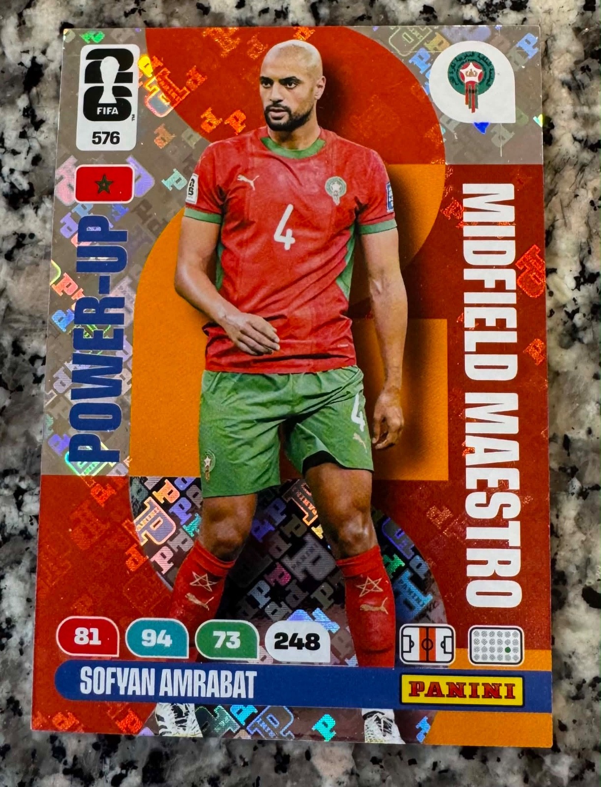 #576 Sofyan Amrabat – Panini FIFA WC Adrenalyn 2026 Midfield Maestro – Morocco