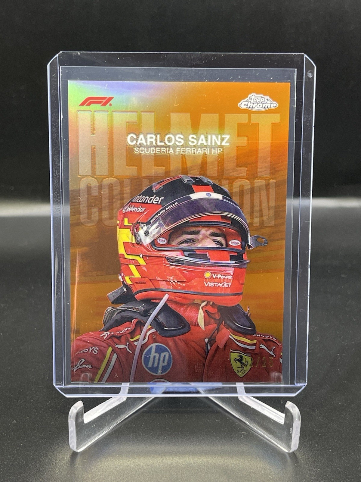 2024 Topps Chrome Formula 1 – Carlos Sainz Helmet Collection Orange /25 #HC4