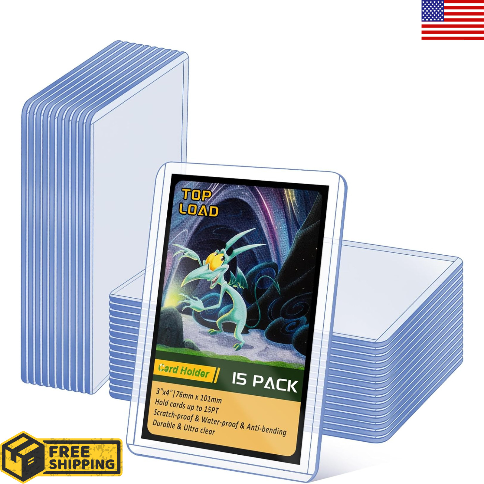 Trading Card Sleeves Hard Plastic Clear Case Holder Baseball Card Toploader