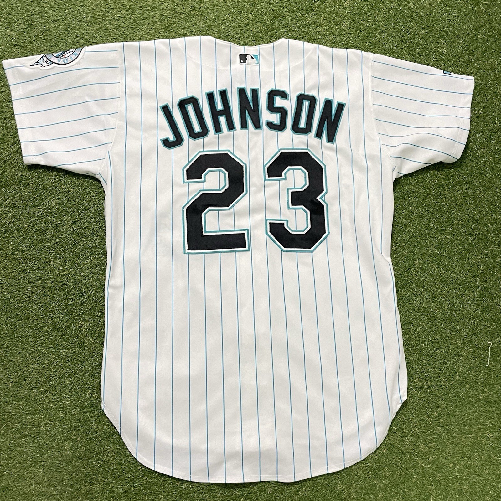 Vintage 90s Charles Johnson Florida Marlins Russell Jersey MLB Sz 44 USA Made