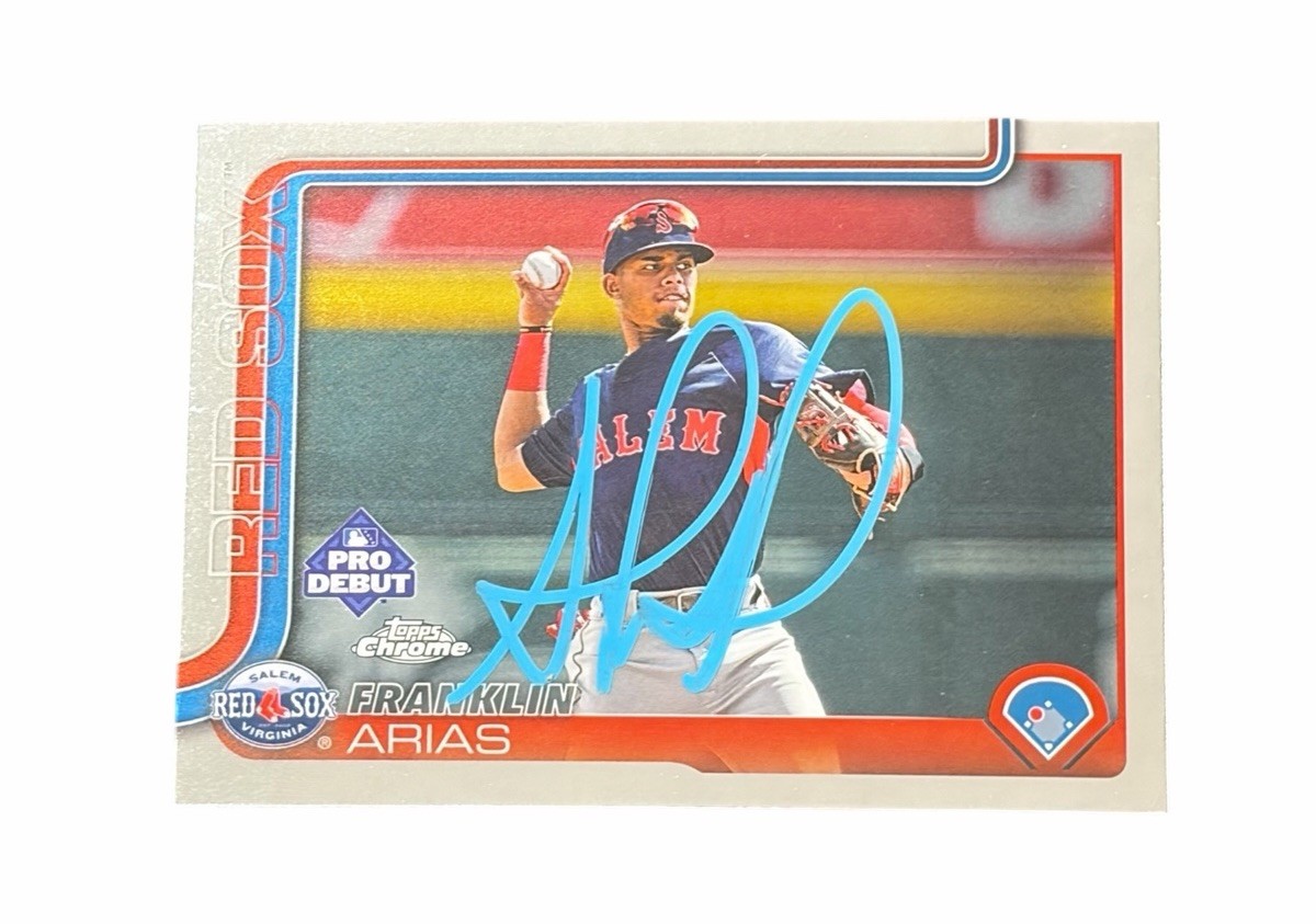 Franklin Arias Signed Card Boston Red Sox Autographed Auto Pro Debut