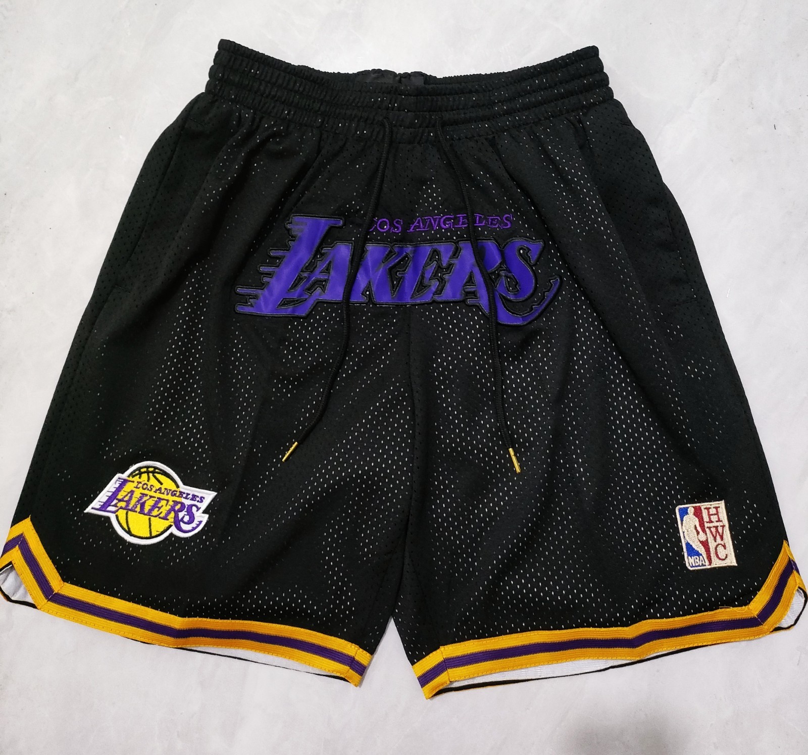 Men’s Lakers Basketball Short Pants Stitched With Pocket S-3XL