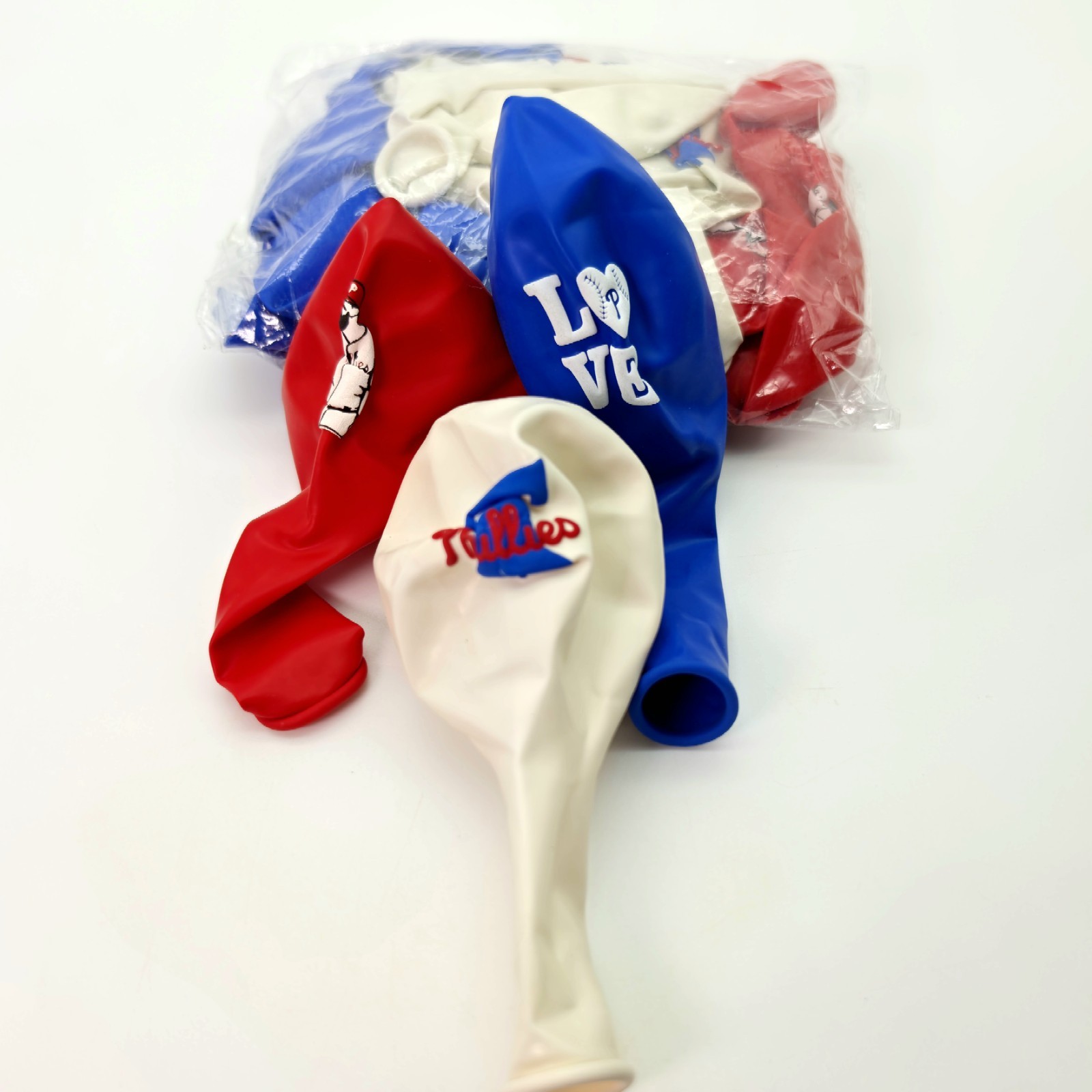 Latex Party Balloons Red White Blue Phillies Designs 18 Count Birthday Game Day