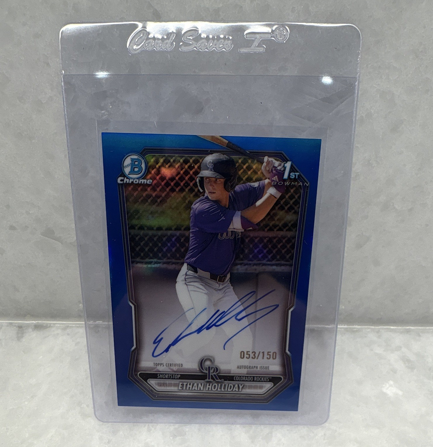 Bowman 2026 Bowman Chrome Ethan Holliday CPA-EH Blue /150 Rockies Auto 1st