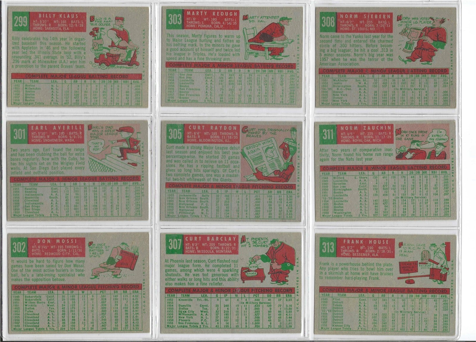 1959 TOPPS BASEBALL CARD SINGLES (205-323) $1.50+ w/ discount