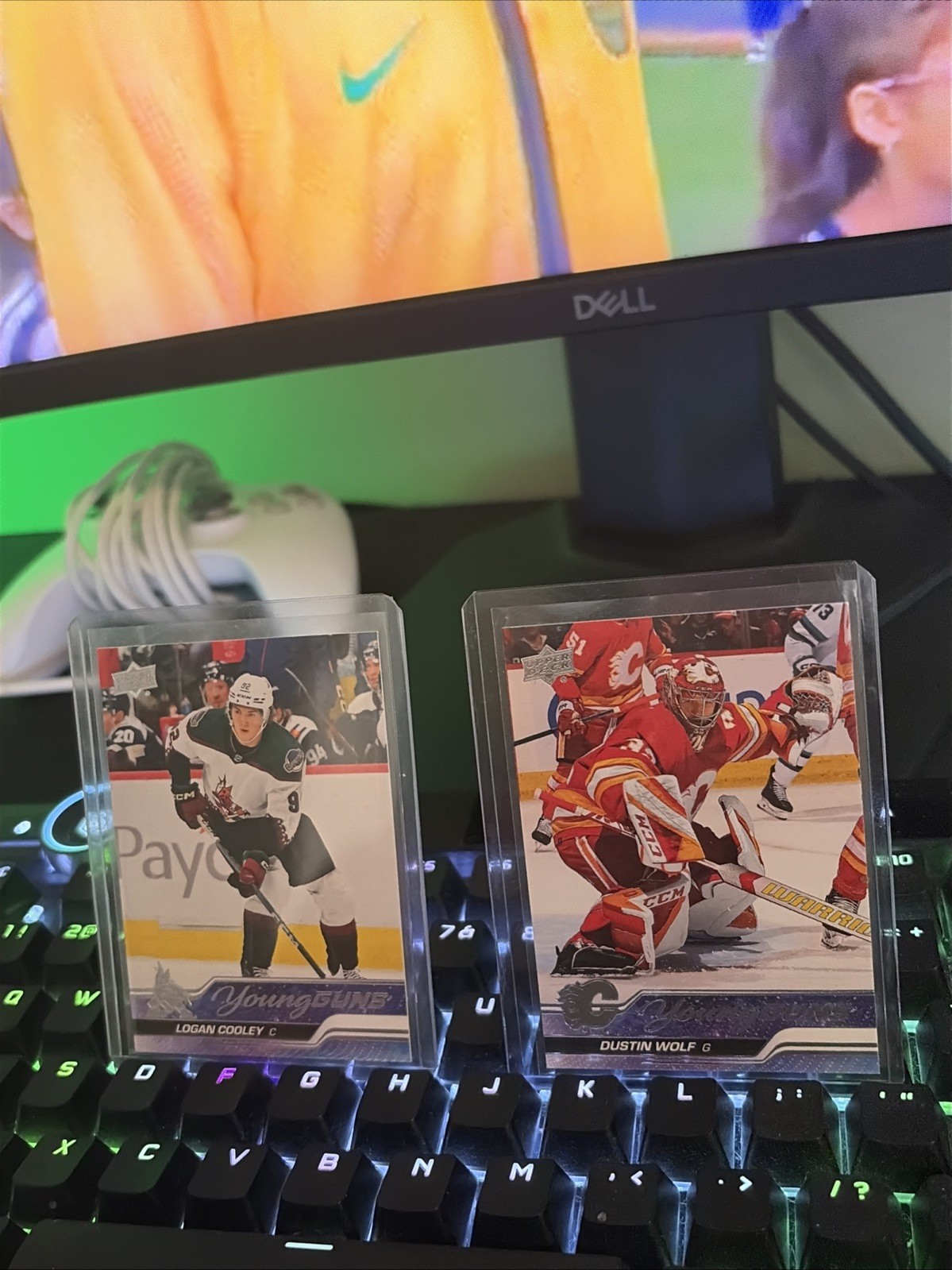 2023-24 Upper Deck Extended Series #701 Logan Cooley Young Guns Rookie RC + Wolf