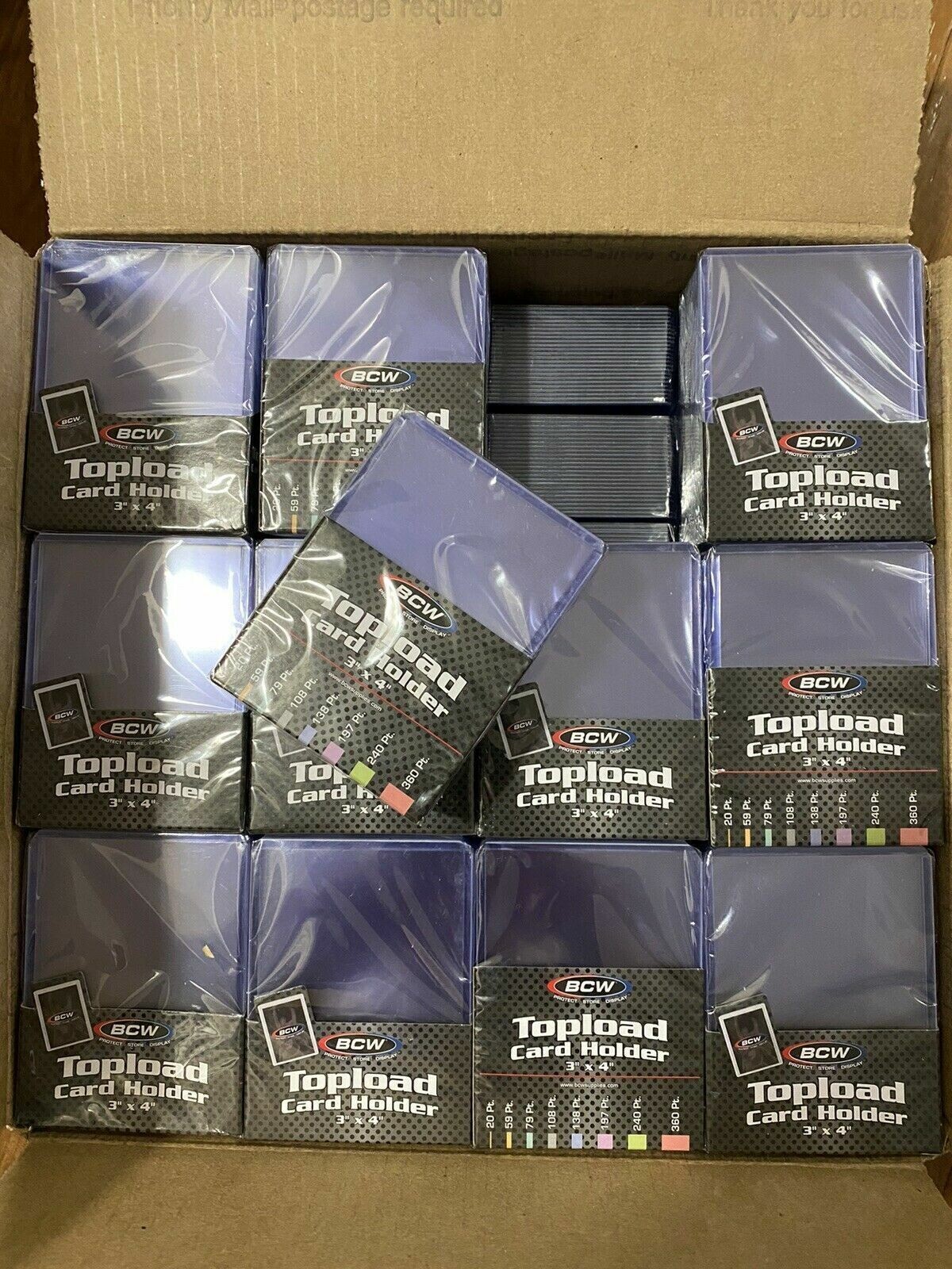 Case 1000 BCW 3×4 Baseball Trading Card standard Toploaders Holders toploaders