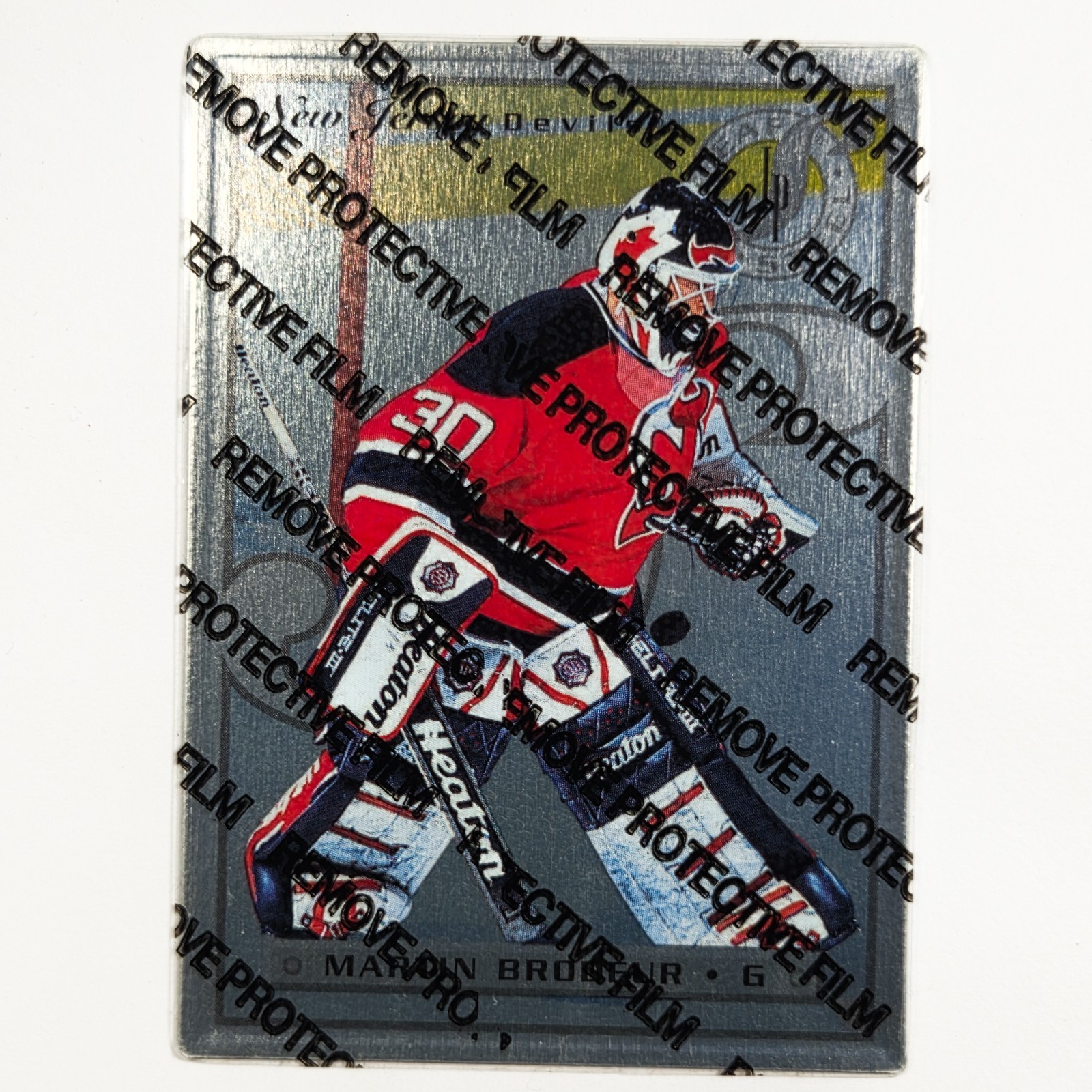1996-97 Leaf Preferred – Steel Martin Brodeur #2 Protective Coating Intact