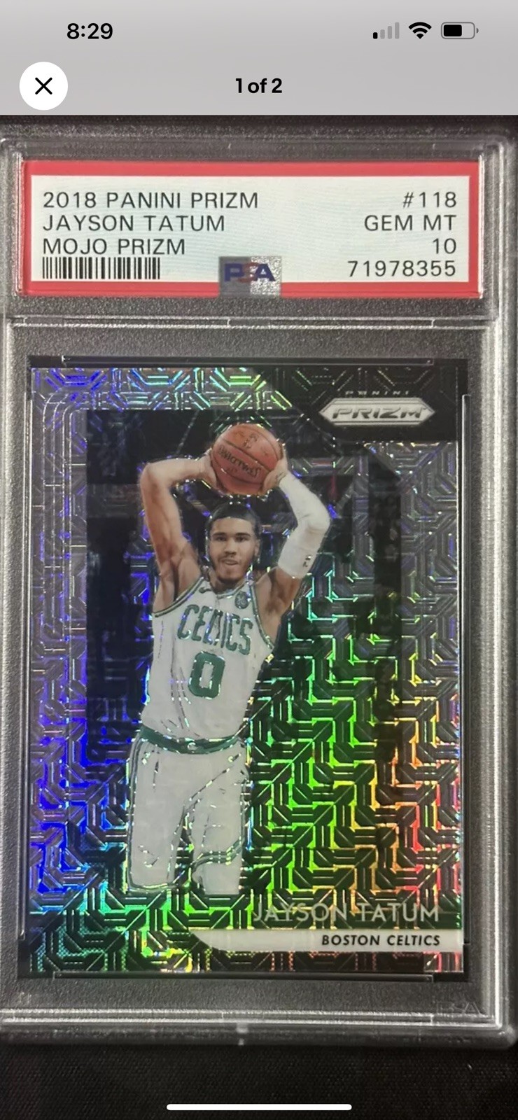 2018 Prizm Mojo Jayson Tatum /25 PSA 10 Boston Celtics