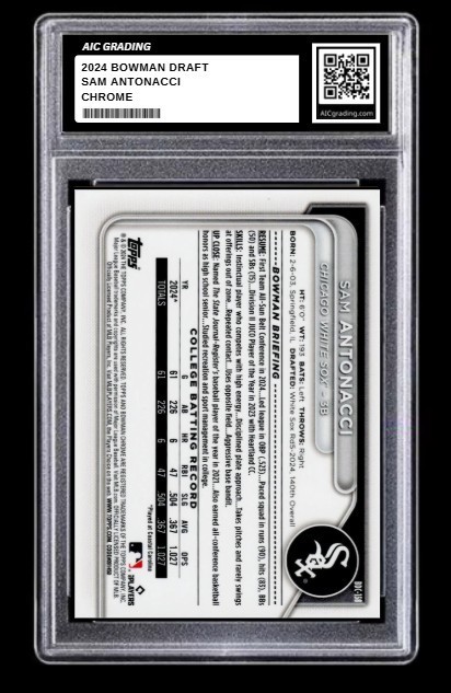 2024 Sam Antonacci 1st Bowman Draft Chrome Rookie #BDC-158 White Sox Graded 10