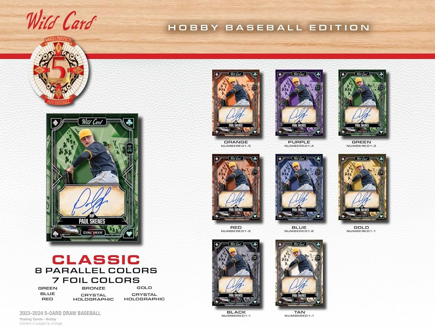 2024 Wild Card Baseball Five Card Draw Rookie & Prospects 5 Autograph Cards