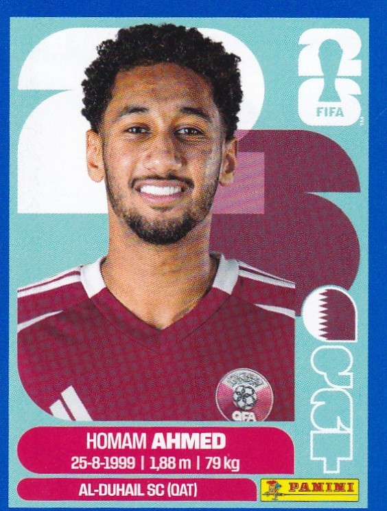 2026 PANINI FIFA World Cup SSP BLUE Sticker #QAT5 Homam Ahmed – Qatar