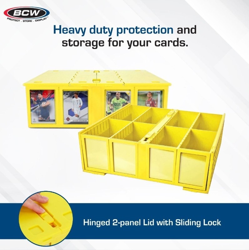 BCW Collectible Card Bin 3200 Ct – Yellow – Fits BCW Magnetics and Toploaders