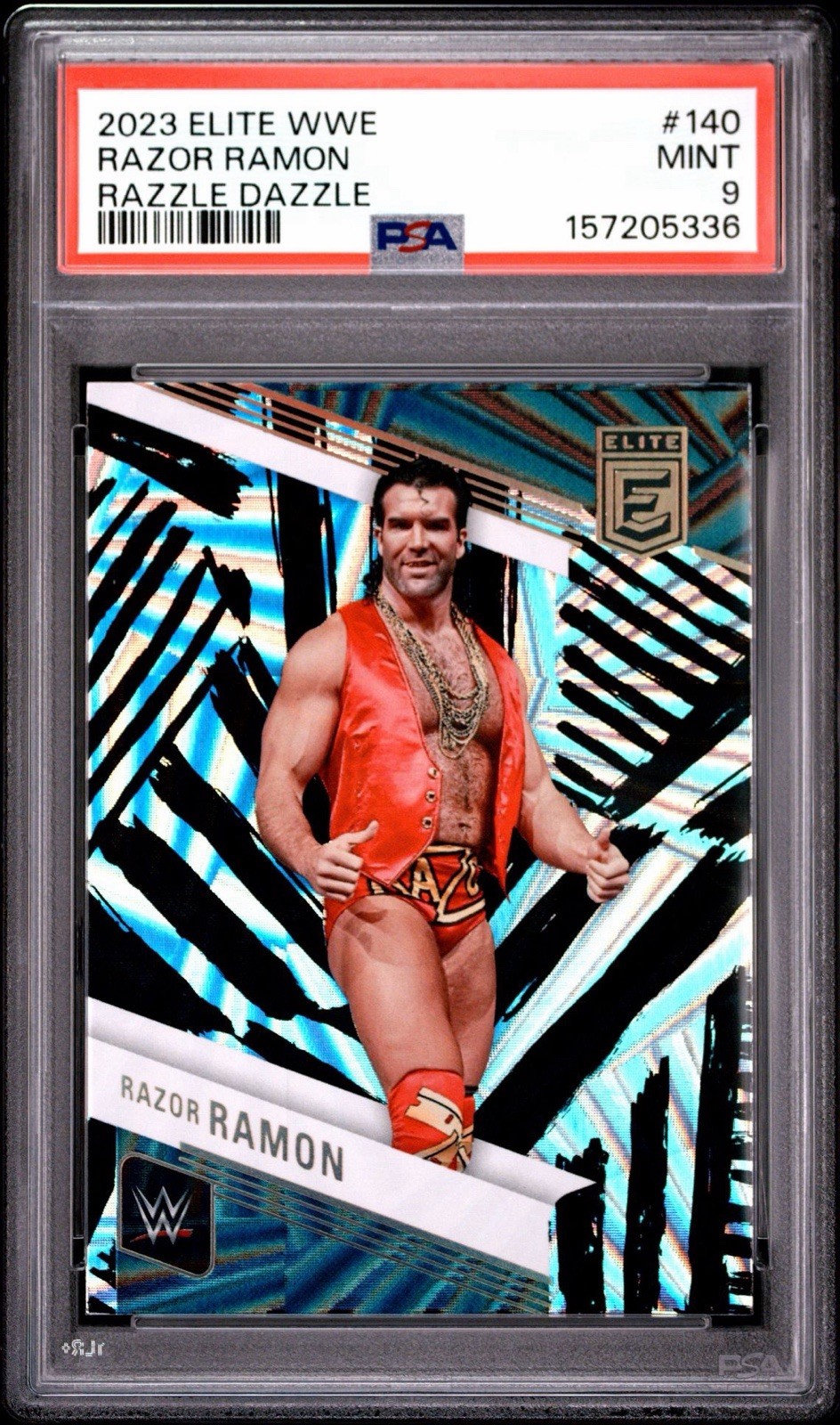 2023 Donruss Elite WWE Razor Ramon #140 Razzle Dazzle SSP PSA 9