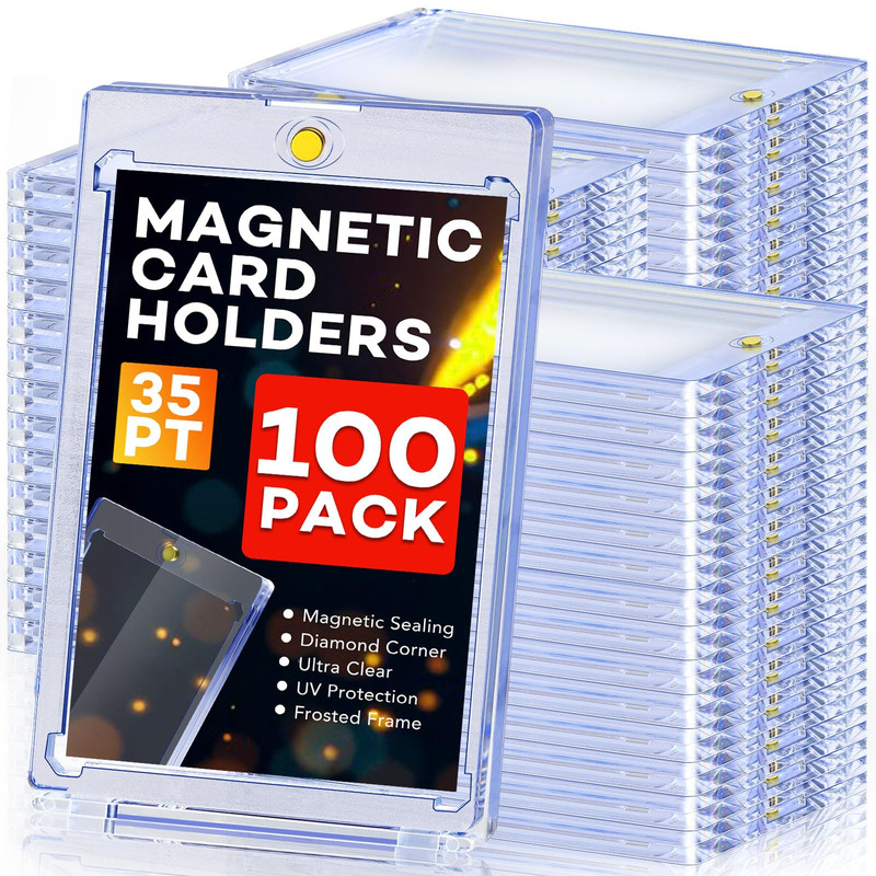 Zenowick 100Ct Magnetic Card Holders Magnetic 35Pt One Touch Card Holders U-V