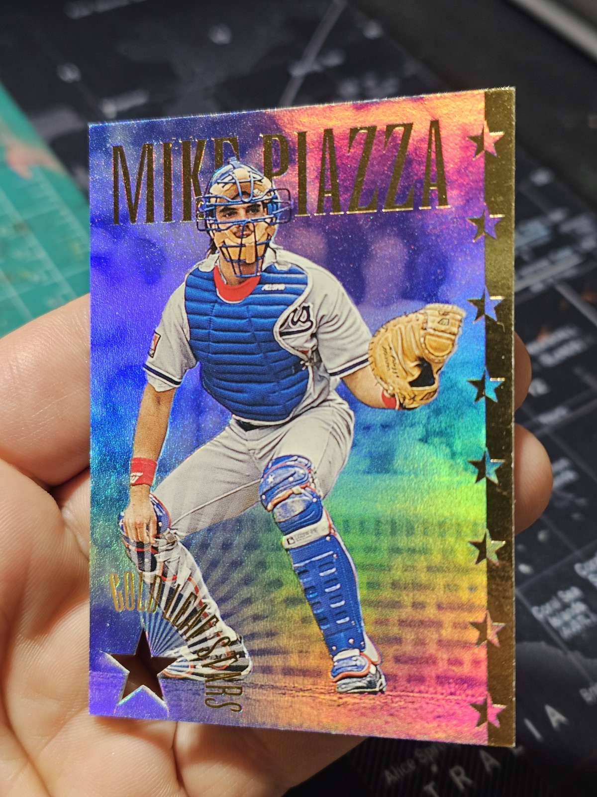 95 1995 Leaf GOLD LEAF STARS 2487/10000 #11 Mike Piazza DIE CUT STAR LA Dodgers