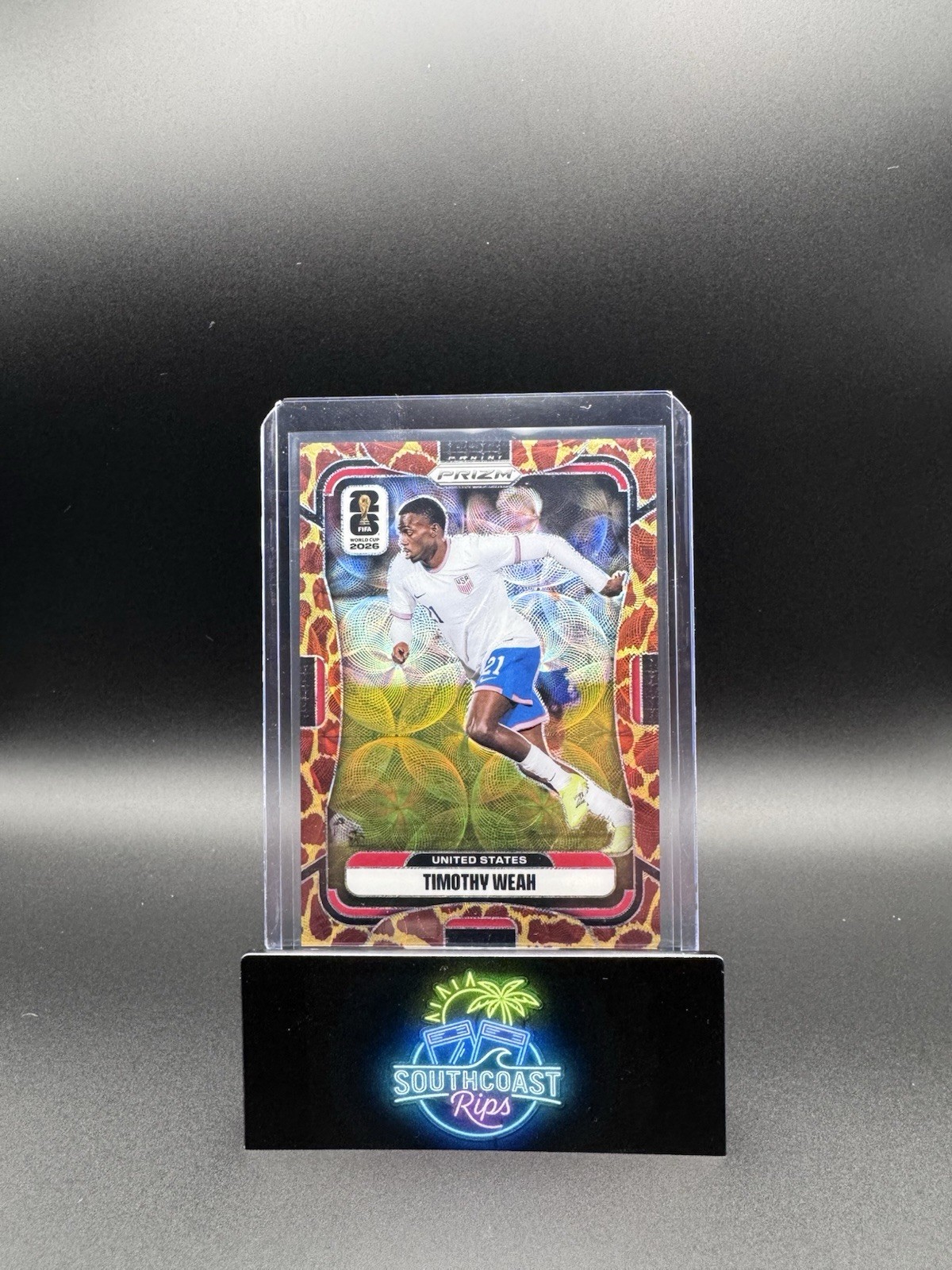 2026 Prizm World Cup Timothy Weah #443 Choice Giraffe Prizm USA