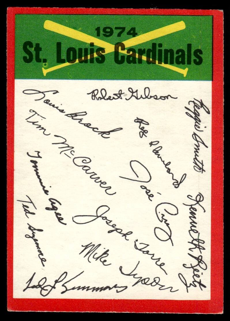 1973 O-Pee-Chee TEAM CHECKLIST ST LOUIS CARDINALS R161