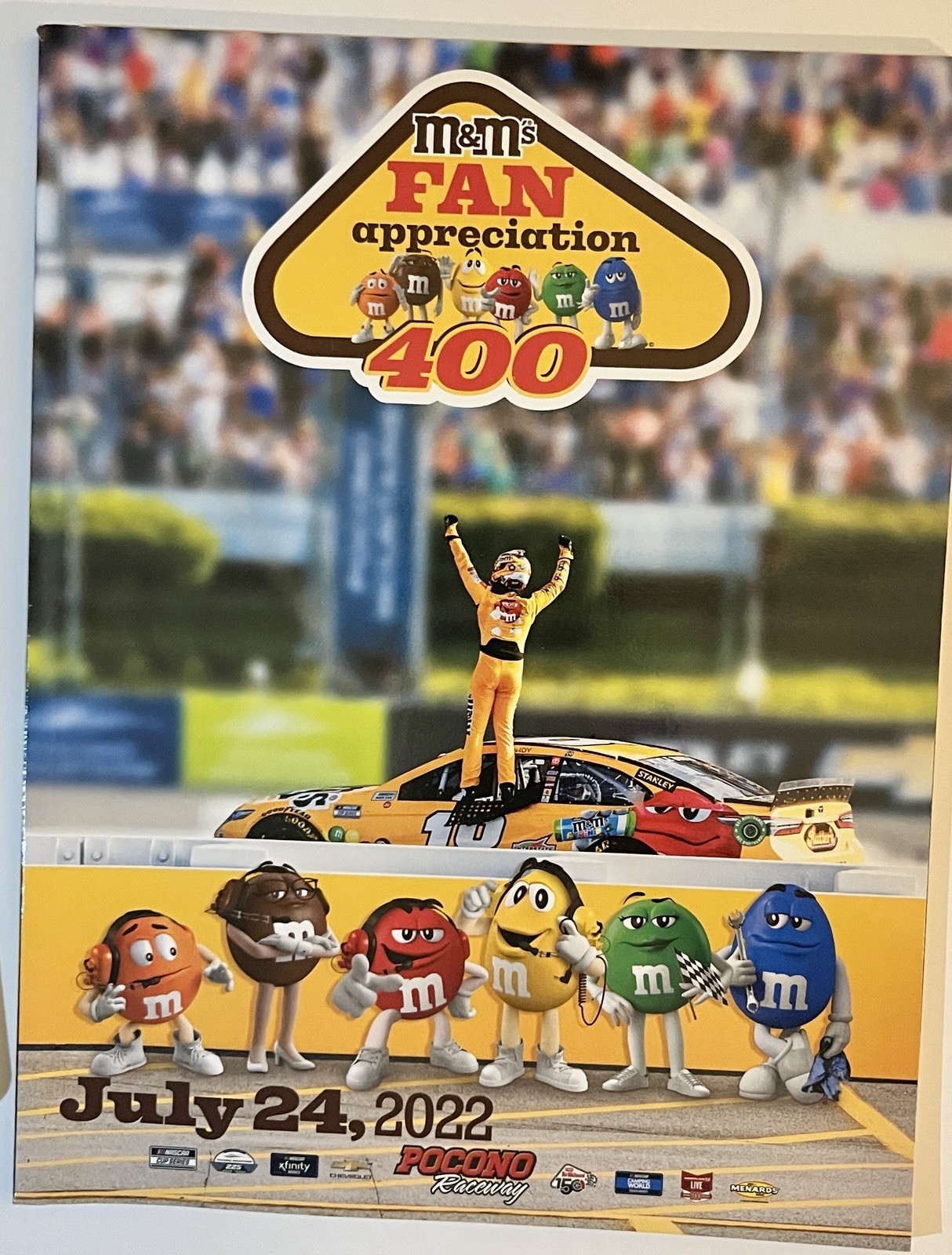 2022, 2023, 2024, And 2025 Pocono Raceway 400 NASCAR Programs.
