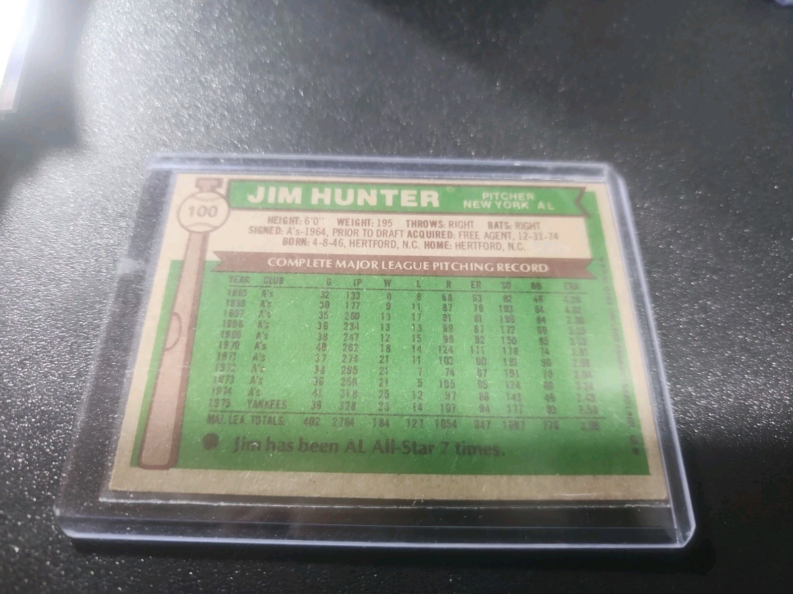 1976 Topps – Catfish Hunter #100