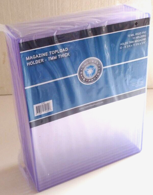 (10) CSP 7mm Rigid Magazine Top Load Protector NIP High Impact ID: 9 1/8×11 1/2