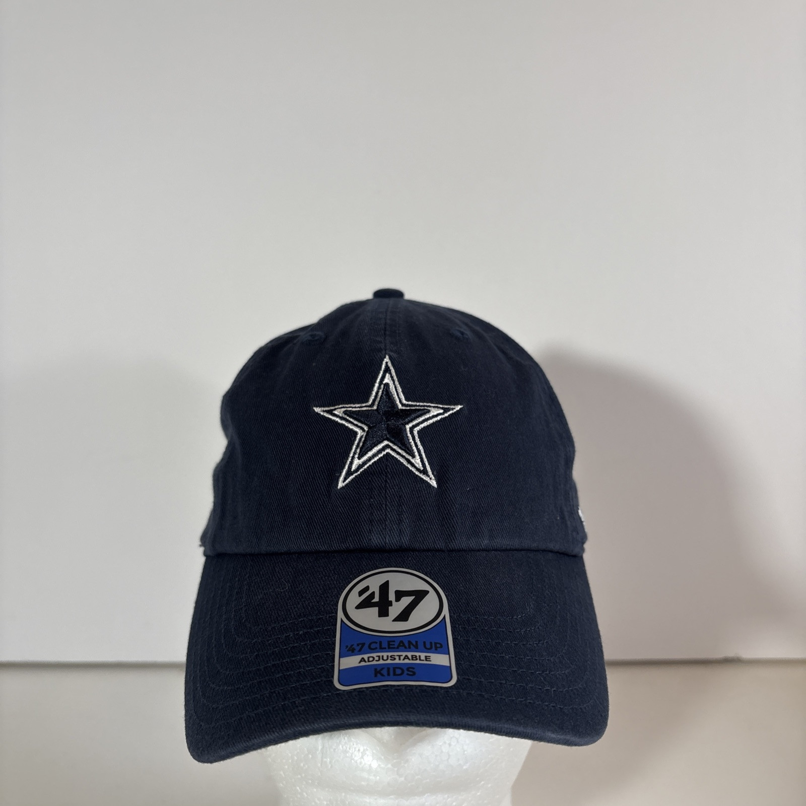 ‘47 Clean Up Dallas Cowboys Navy Blue NFL Strap Back Hat NEW Kids