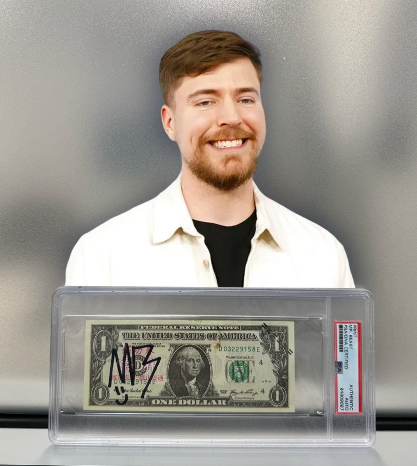 MrBeast Signed Print – PSA/DNA Authentic
