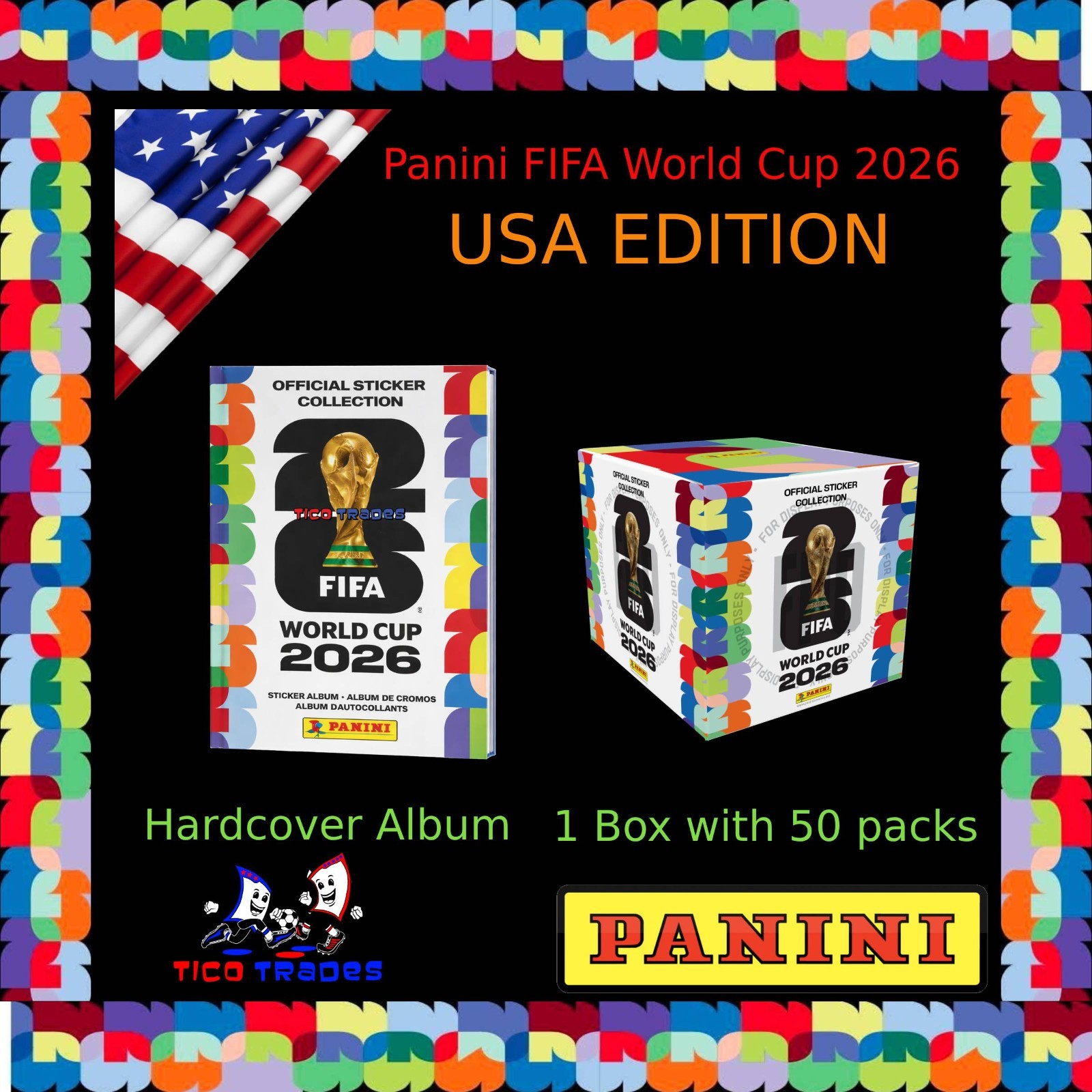 2026 Panini FIFA World Cup Soccer HARDCOVER ALBUM + 1 Box of 50 packs PRESALE