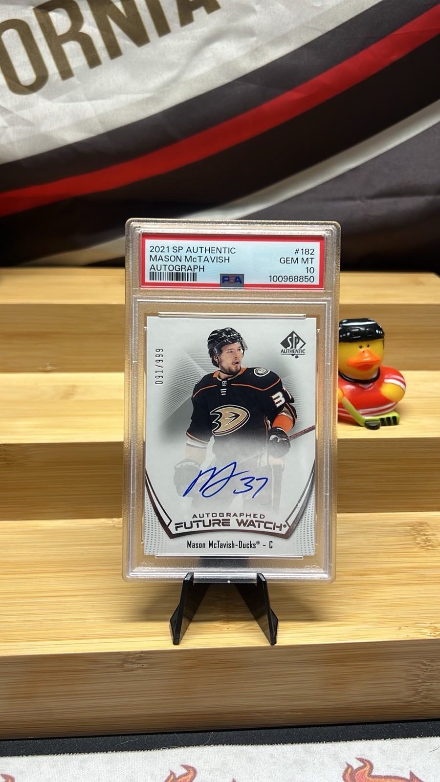2021 SP AUTHENTIC #182 MASON MCTAVISH FUTURE WATCH AUTO RC ROOKIE /999 PSA 10