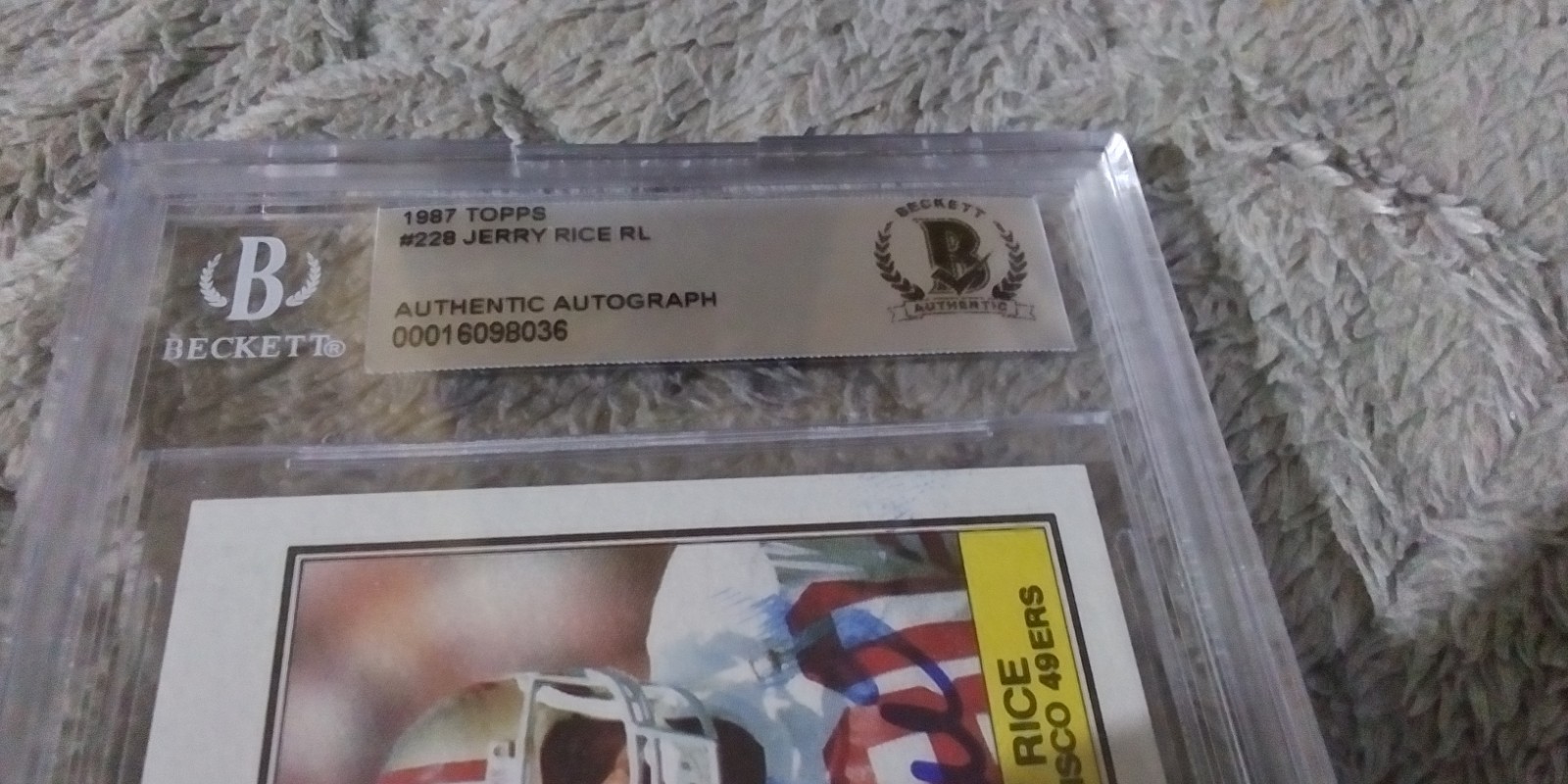 1987 Topps Jerry Rice AUTO #228 BGS Authebtic Signed