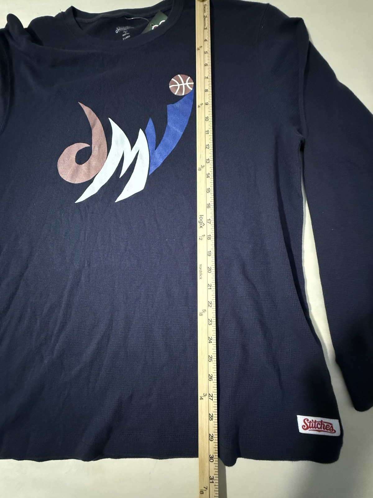 Washington Wizards Stitches Mens Long Sleeve Thermal Shirt Blue Size XL NWT