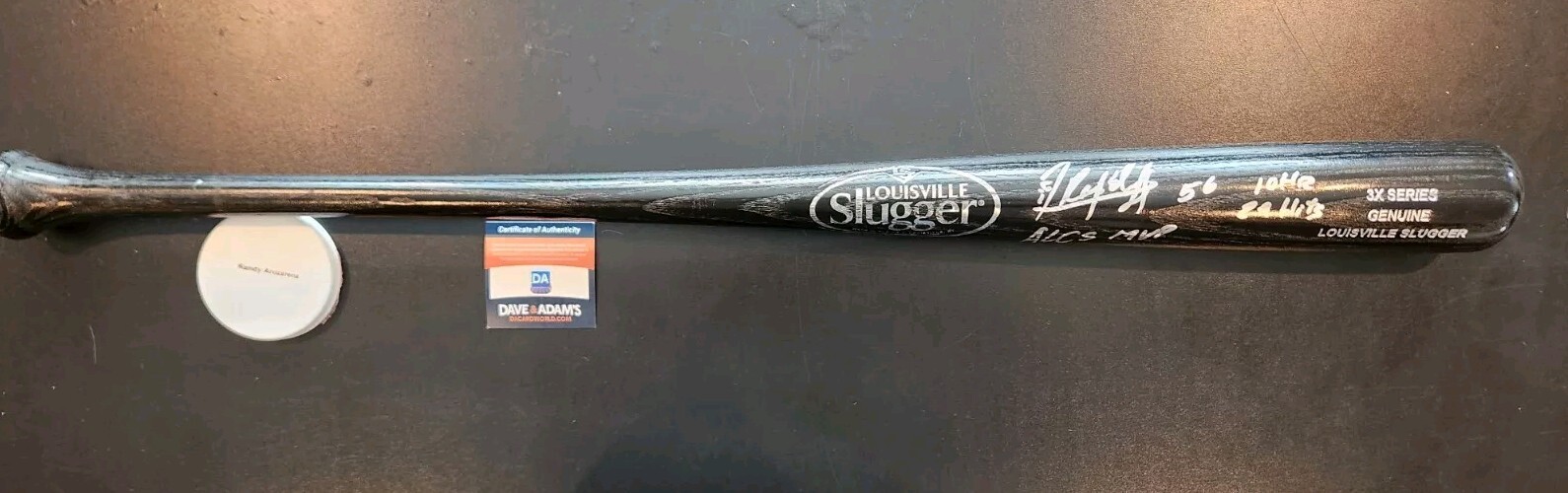 Randy Arozarena Autographed Baseball Bat With ALCS Mvp,Hits HR Inscriptions RAYS
