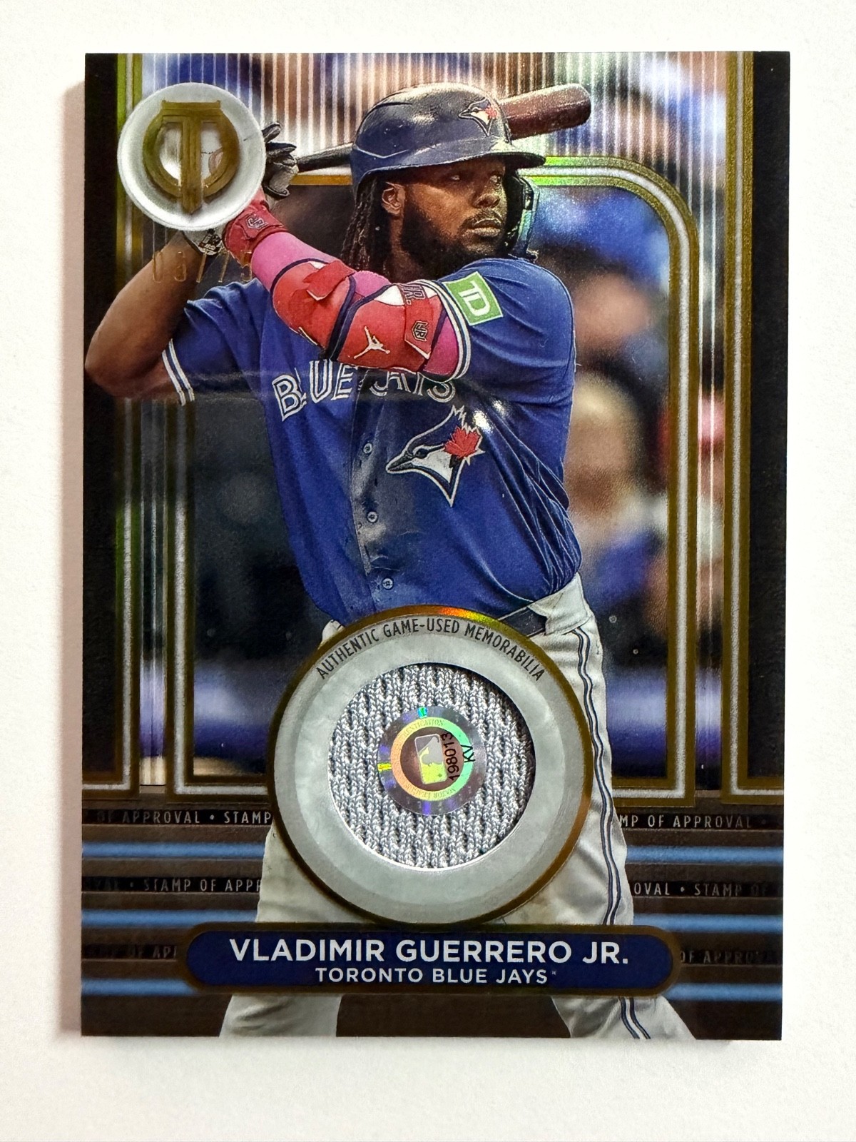 Vladimir Guerrero Jr 2024 Topps Tribute -Stamp of Approval Gold 06/75 #SOA-VG