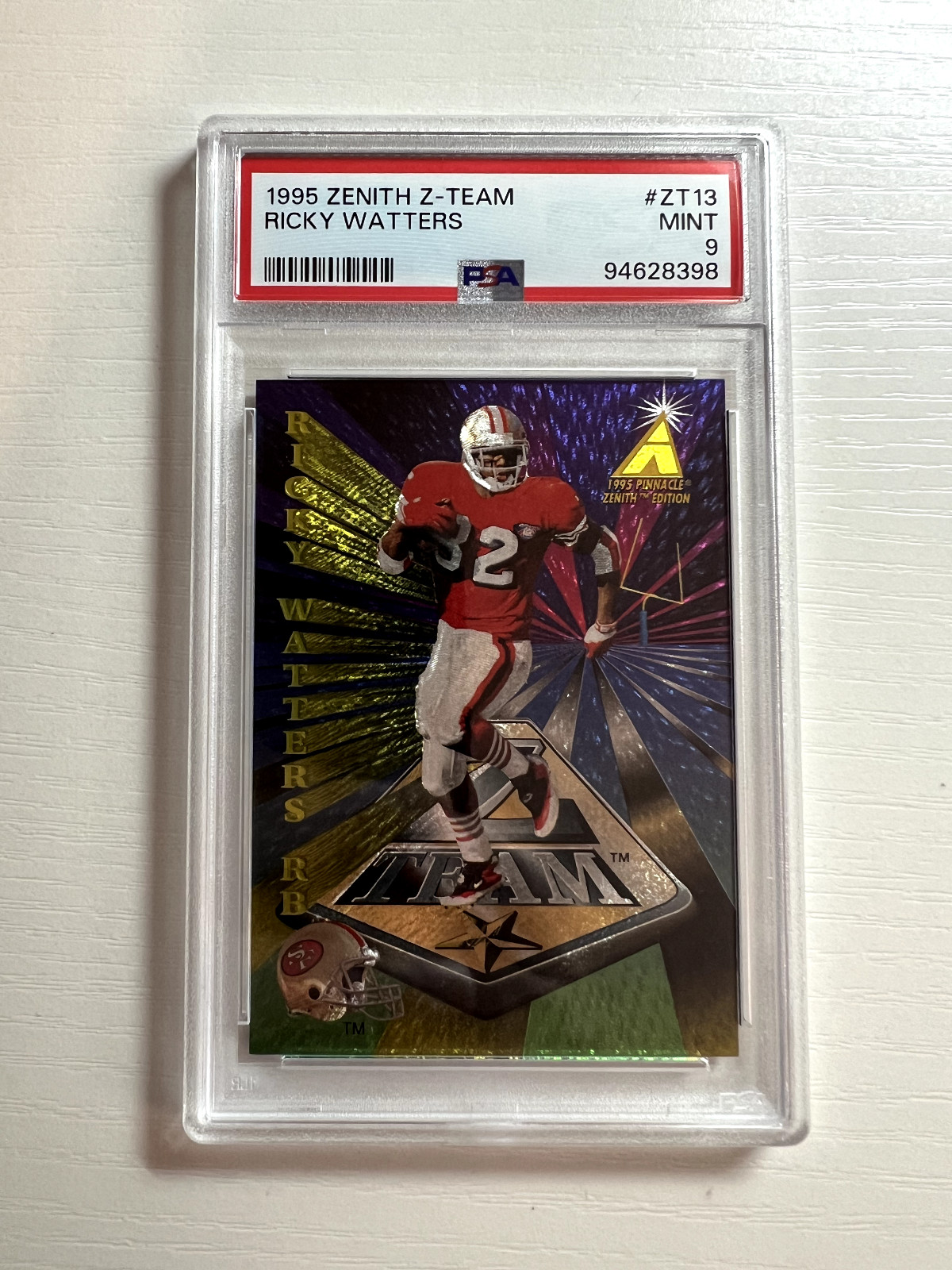 Ricky Watters 1995 Pinnacle Zenith Z-Team Z Team #ZT13 Ricky Watters PSA 9