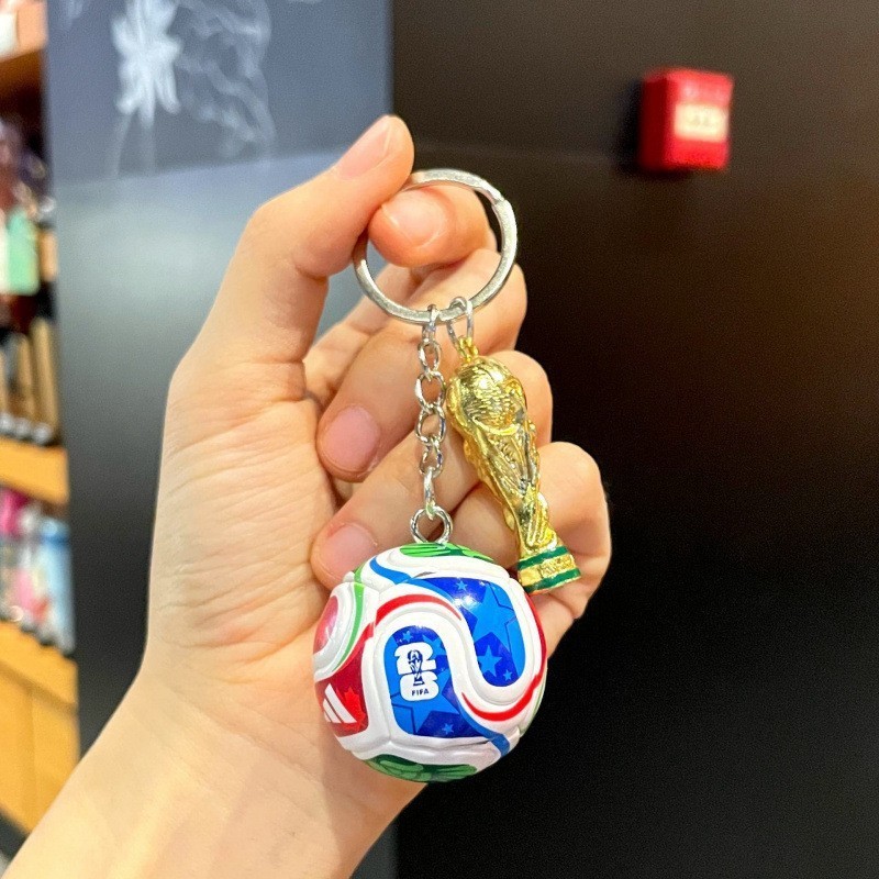 FIFA World Cup 2026 Keychain Soccer Ball+Trophy Collection Gift Pendant