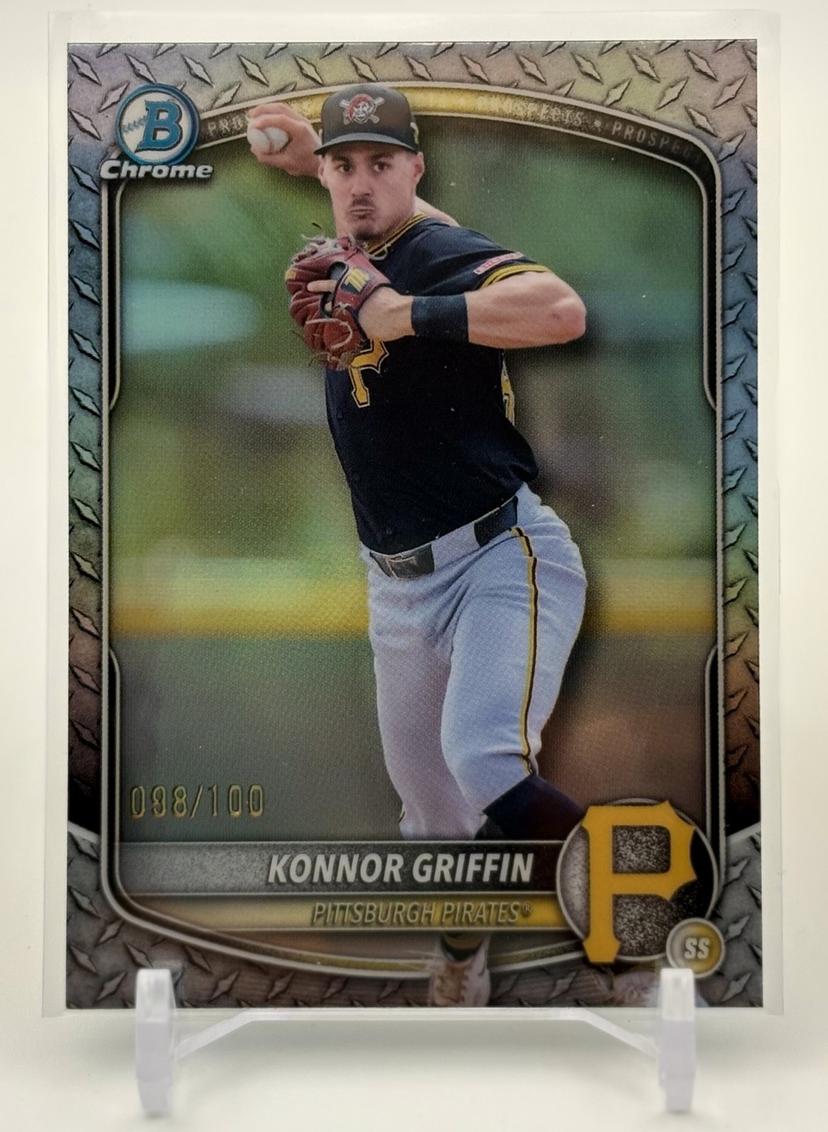 2025 Bowman Draft – Chrome Konnor Griffin Steel Metal Refractor /100 Steel City!