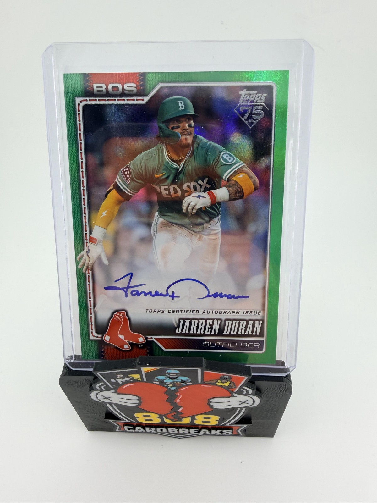 2026 Topps Series 2 Jarren Duran #560 Autograph Green Foil 78/99 Boston Red Sox
