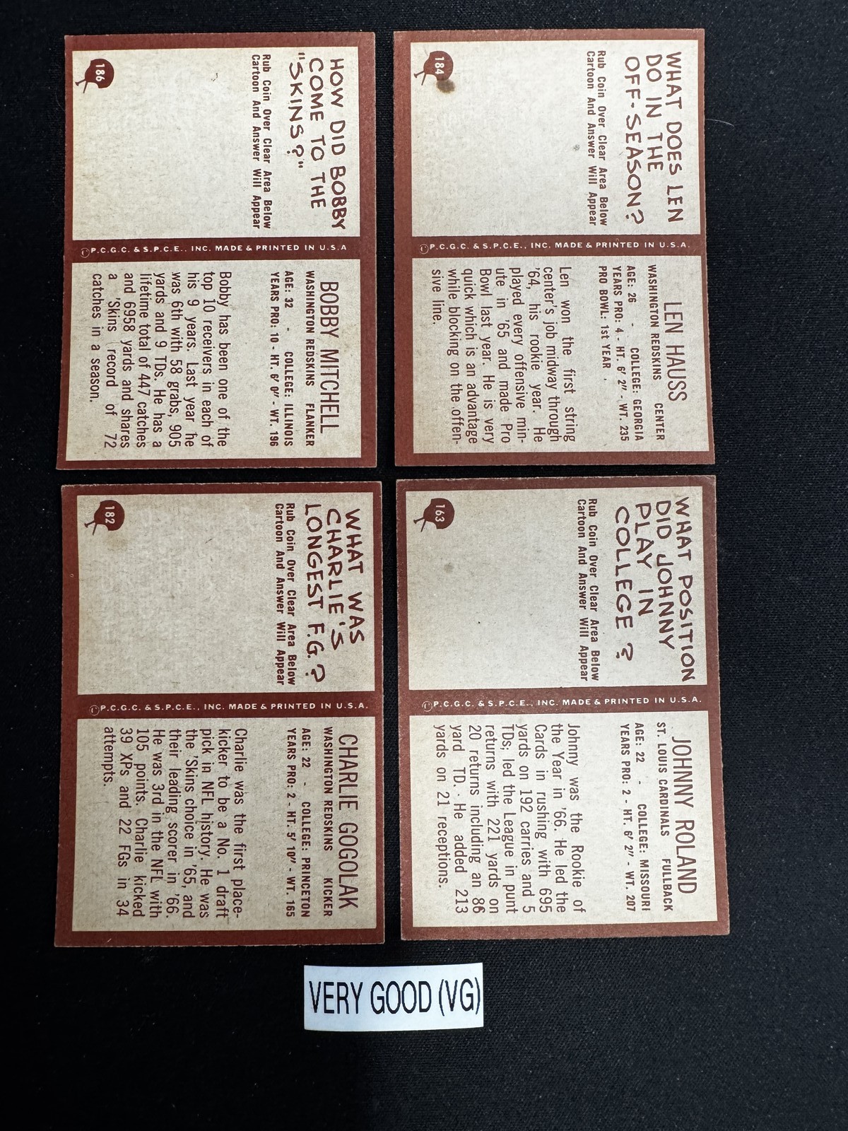 1967 Philadelphia Football Cards 1-198 (P-NM) – You Pick – Complete Your Set