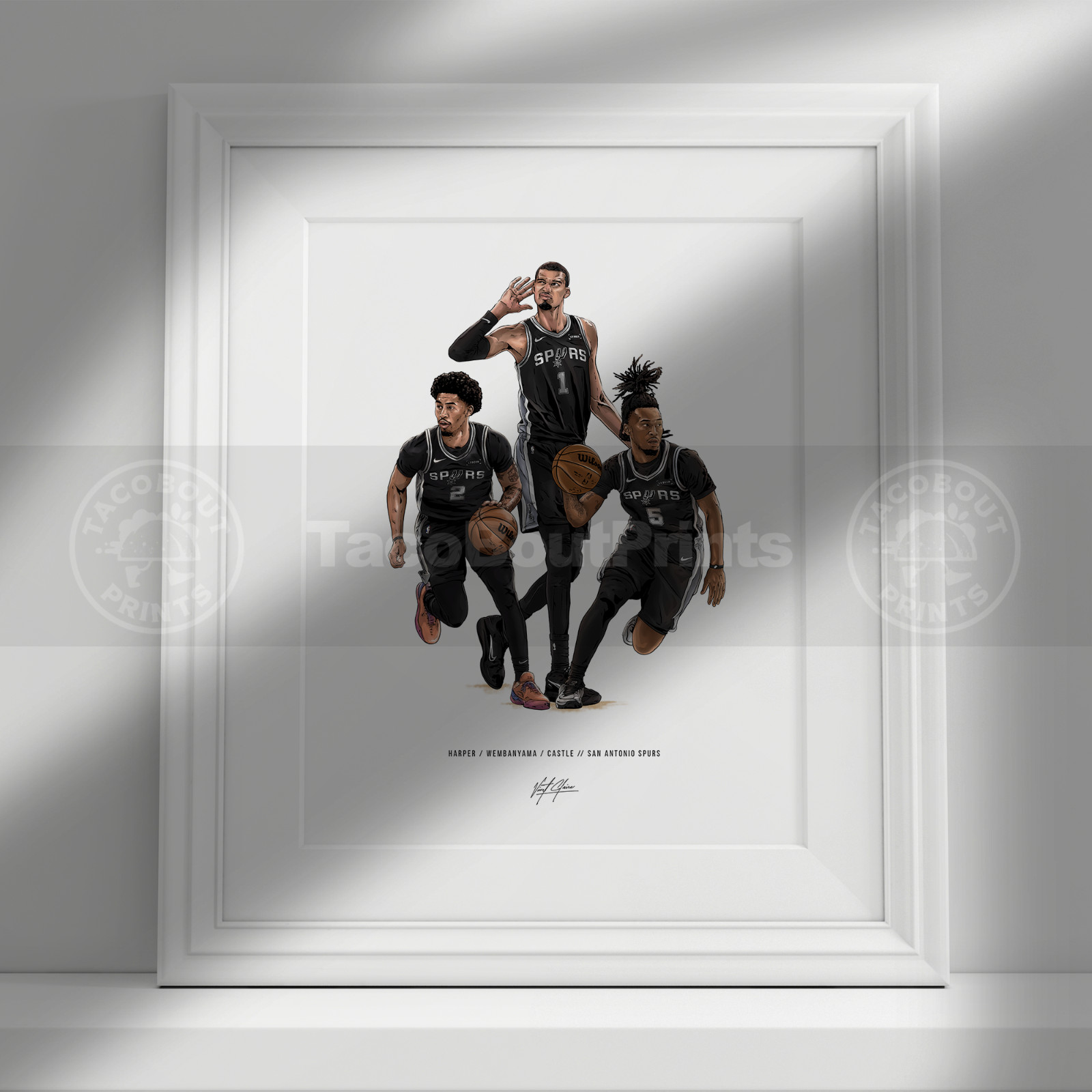 San Antonio Spurs Poster, Wemby, Stephon Castle, Dylan Harper Art Print