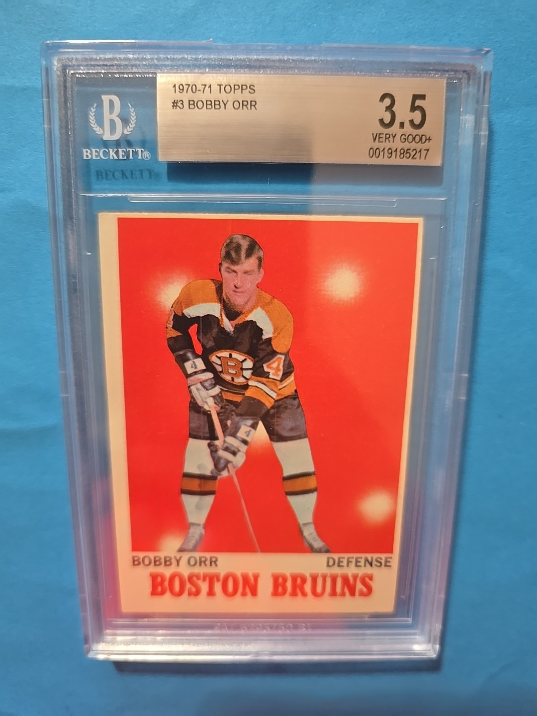1970-71 Topps – Bobby Orr #3 BGS graded 3.5 In a fresh New Holder. Not PSA