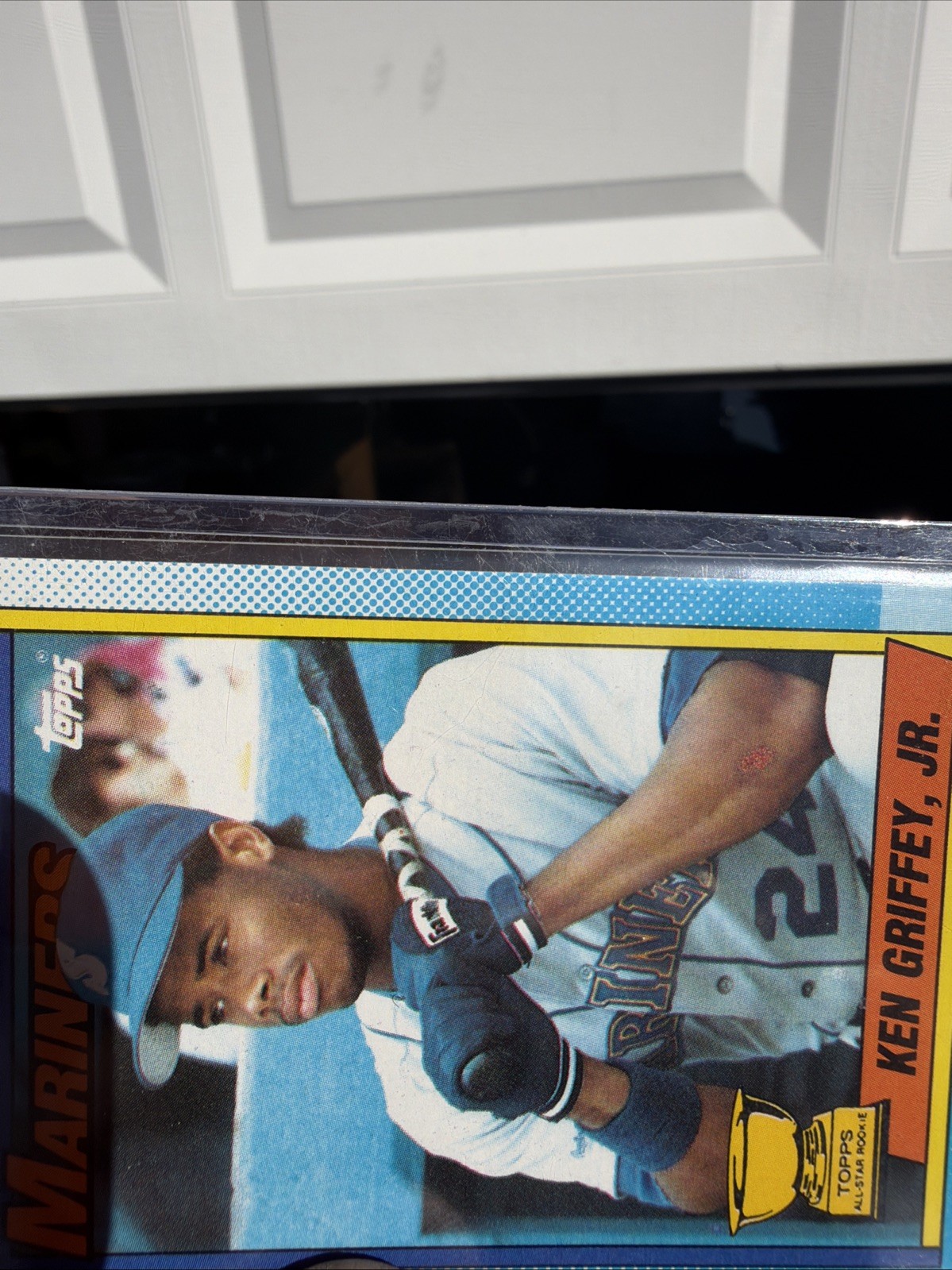 Topps Ken Griffey Jr. All-Star Rookie Mariners 1990 #336 Bloody Scar Variant!