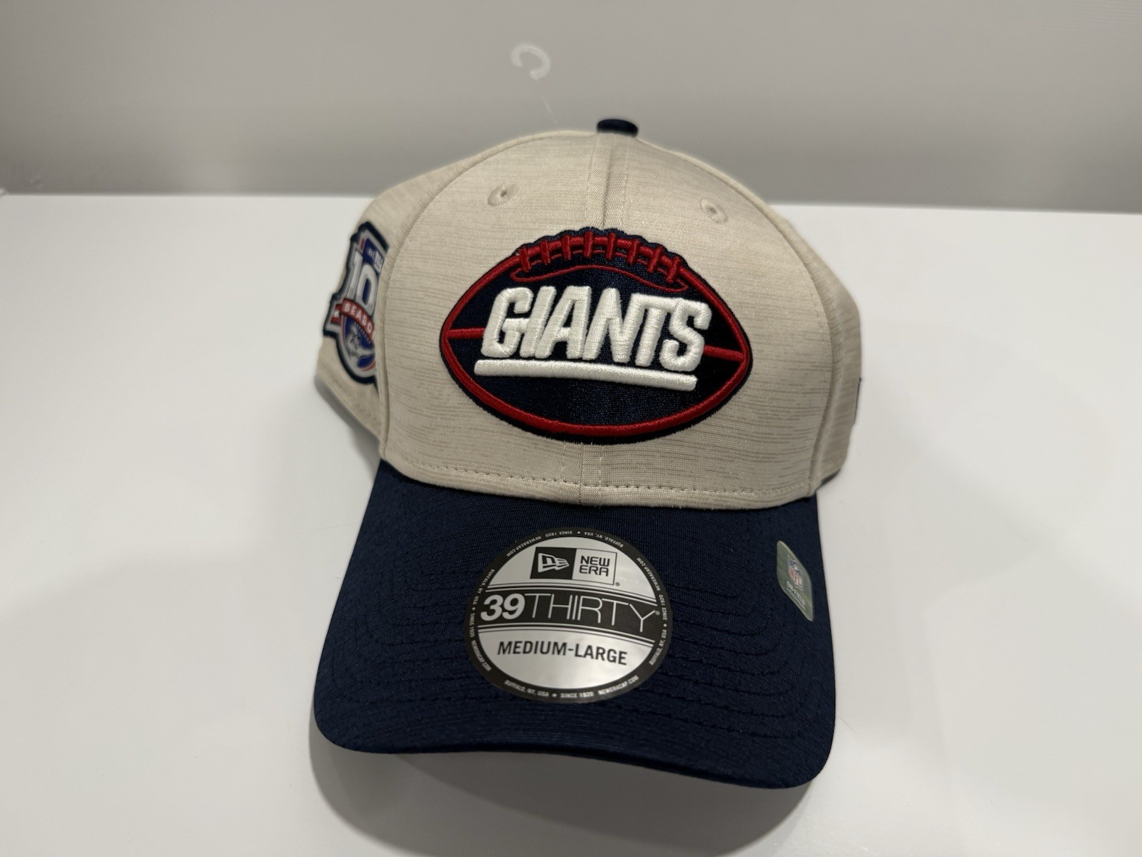 New Era New York Giants Sideline 100 Seasons Historic Stone/Navy 39THIRTY, M/L